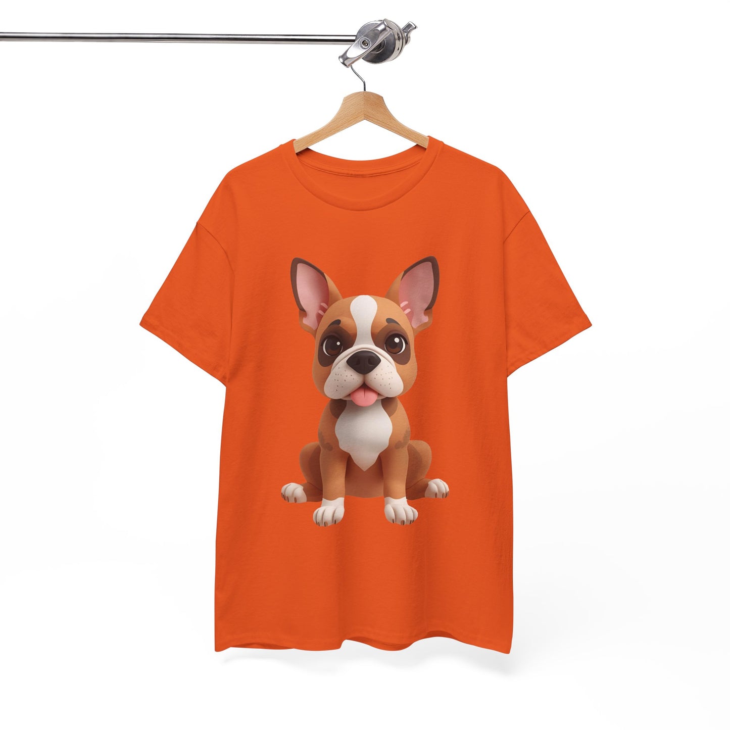Cute 3D French Bulldog T-Shirt Unisex Heavy Cotton Tee, Dog Lover Gift
