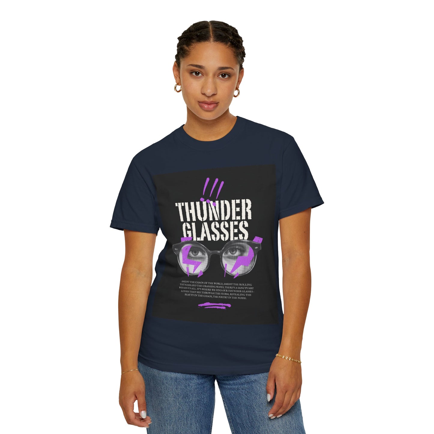 Thunder Glasses Unisex T-Shirt | Retro Graphic Tee for Music Lovers, Gift for Birthdays, Festivals, Unisex Style, Casual Wear