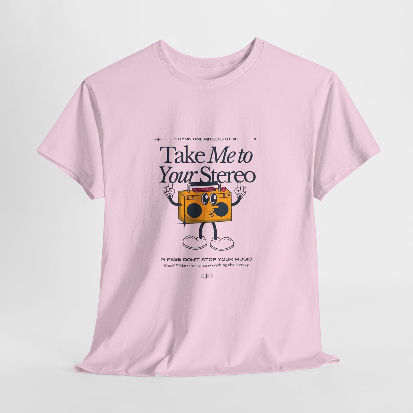 Retro Music Lover Tee - Take Me To Your Stereo, Vintage Style Shirt, Graphic T-Shirt, Unisex Cotton Top, Perfect Gift for Musicians, Summer Outfit