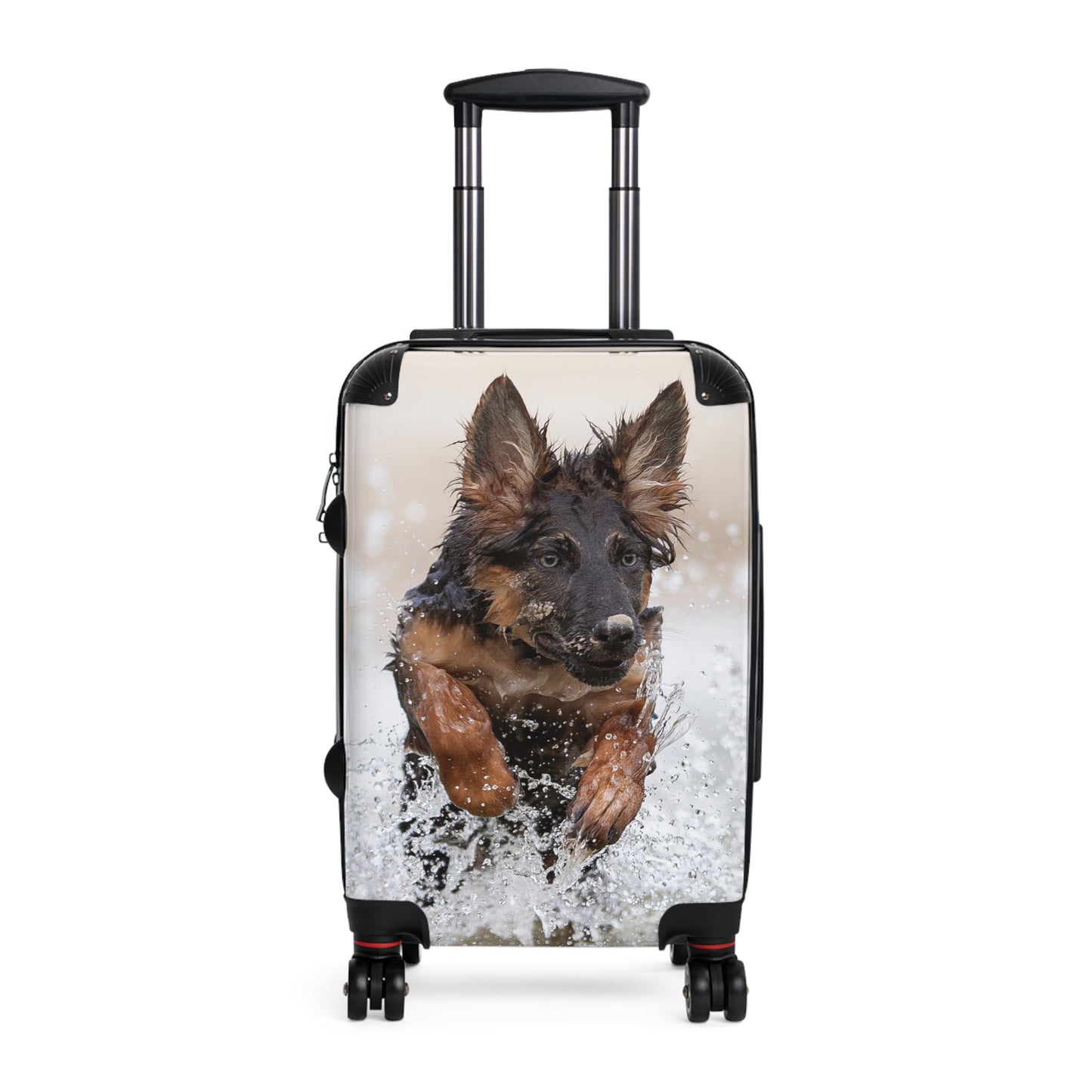 Dog Lover's Suitcase Featuring German Shepherd Jumping In The Water