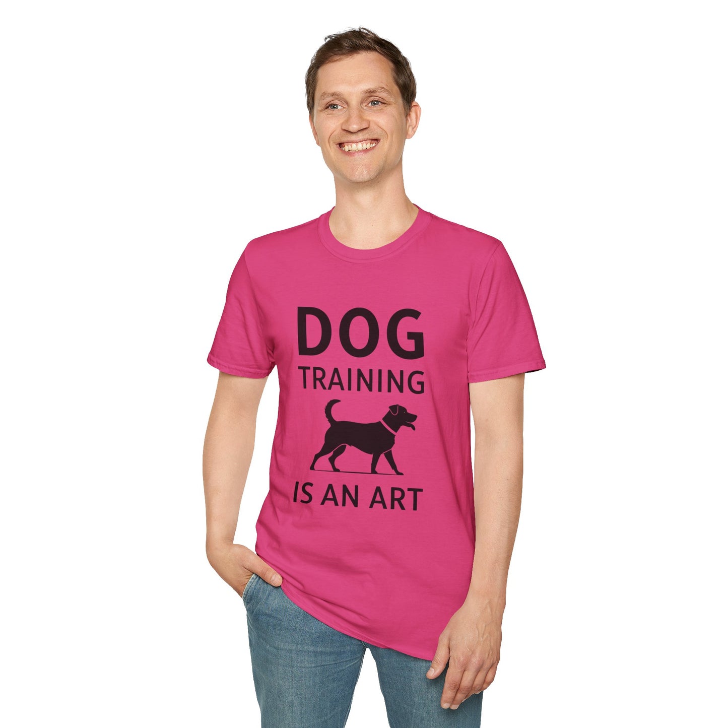 Dog Training is an Art Unisex Softstyle T-Shirt, Dog Lover Gift, Pet Training Apparel, Dog Owner Tee, Casual Wear, Gift for Dog Trainers