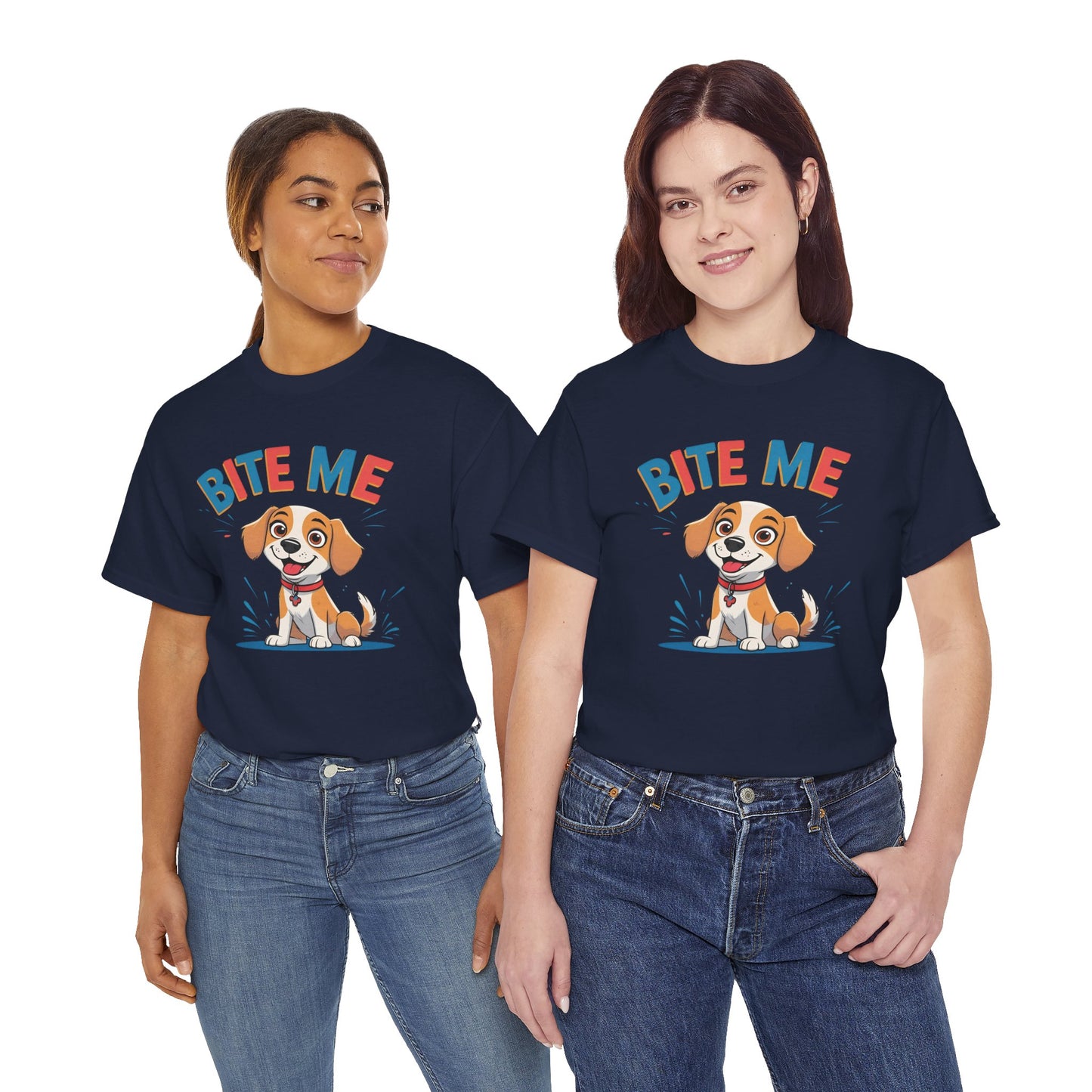 Playful Dog Lover Tee, Bite Me Unisex Cotton T-Shirt for Dog Trainers, Funny Gift for Dog Lovers, Cute Dog Apparel