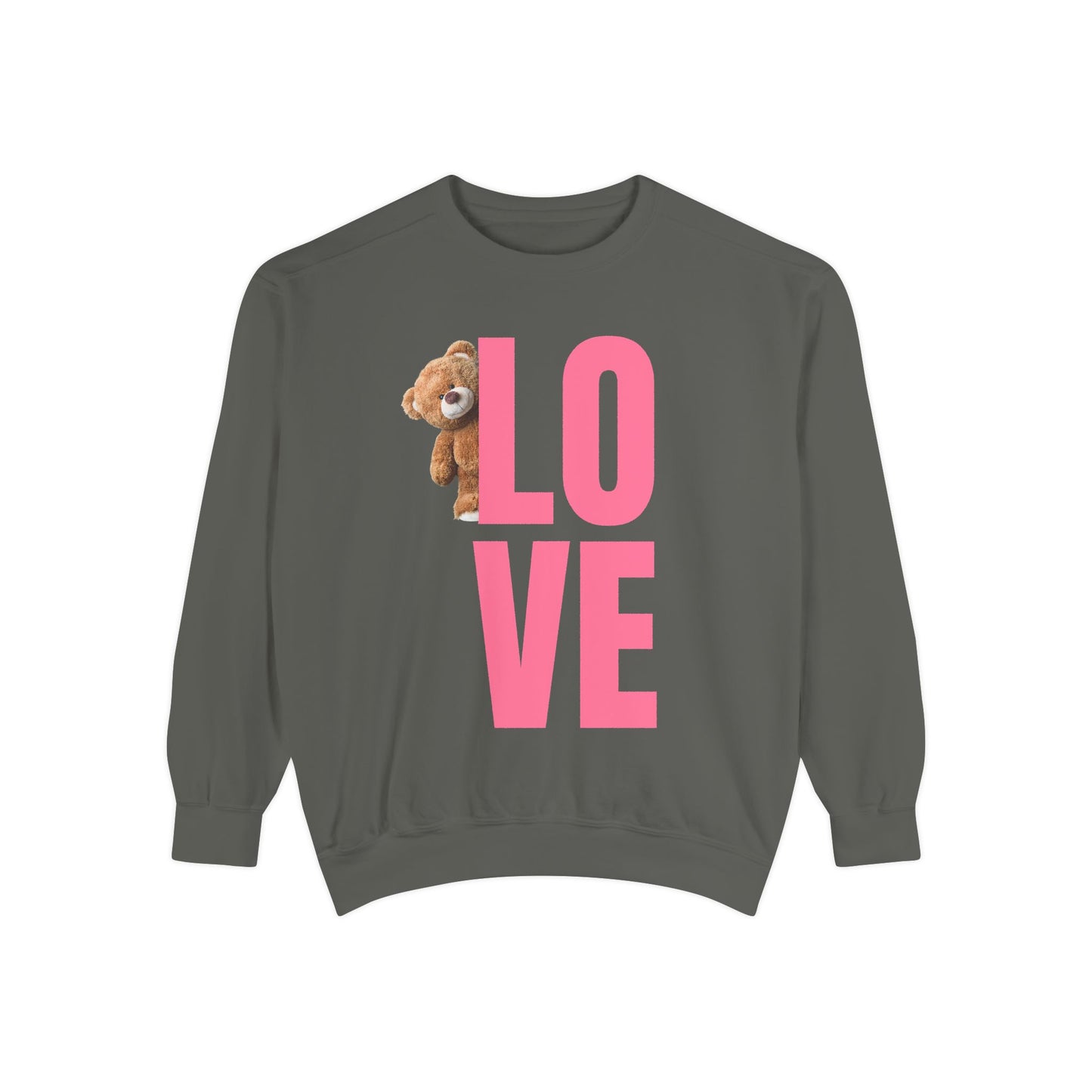 Unisex Valentine's Day Sweatshirt With Cute Brown Behind the Letter L