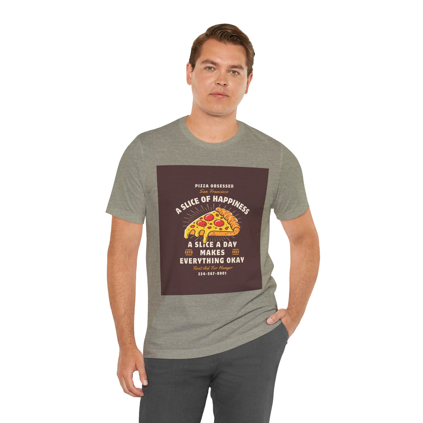 Pizza Lover's Happiness Tee, Fun Unisex T-Shirt, Casual Wear, Gift for Foodies, Pizza Party Attire, Comfortable Daily Shirt