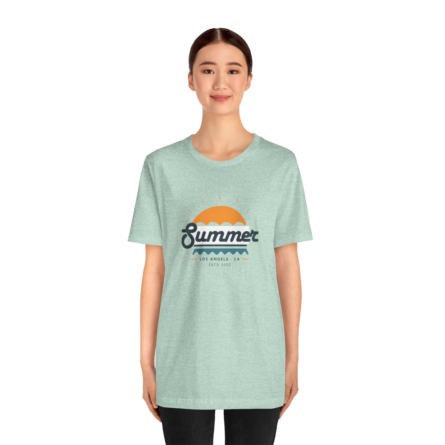 Summer Vibes Unisex Jersey Short Sleeve Tee, Beach Shirt, Casual Summer Wear, Gift for Friends, Coastal Adventure Top, LA Style Tee