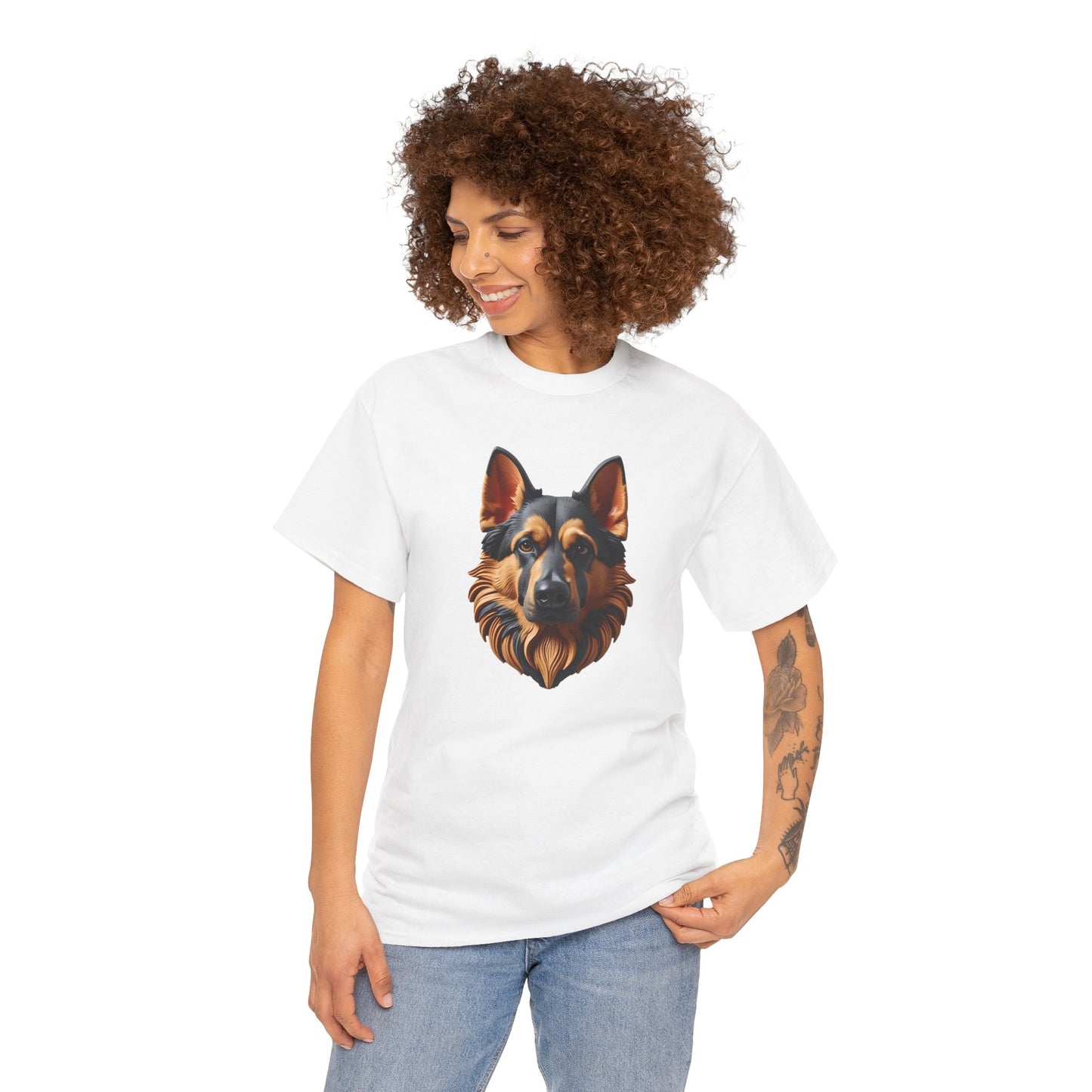 German Shepherd Lover Tee With 3D Design, Unisex Cotton Shirt, Dog T-Shirt, Pet Lovers Gift, Animal Enthusiast Apparel