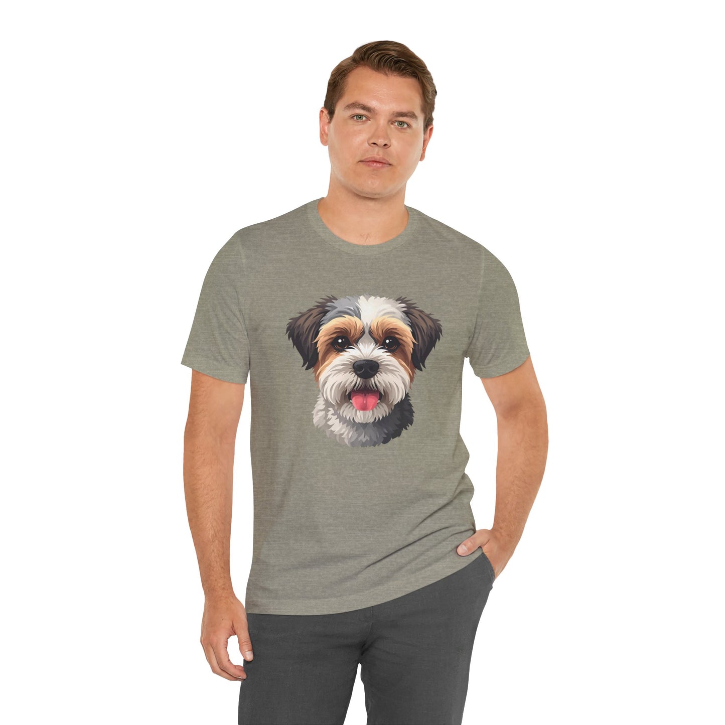 Unisex Dog Lover T-Shirt Featuring a 3D Design of Cute Fluffy Bichon Frise Mix | Gift for Dog Owners