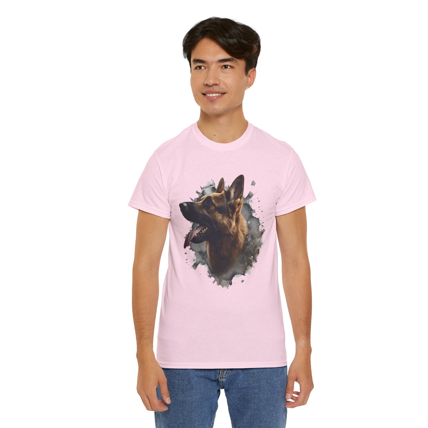 German Shepherd Lover Tee With 3D Design, Unisex Cotton Shirt, Dog T-Shirt, Pet Lovers Gift, Animal Enthusiast Apparel