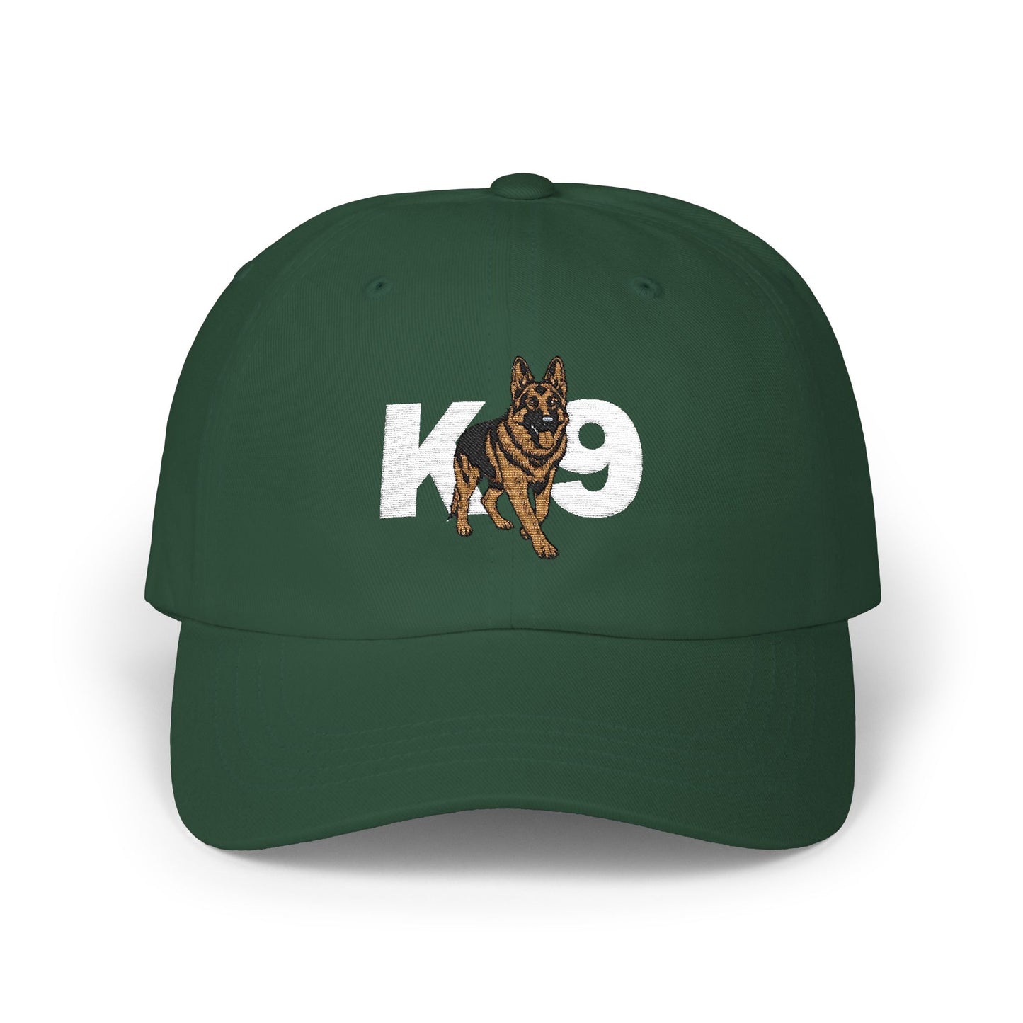 Classic Embroidered K9 Dad Cap Featuring German Shepherd | Dog Lover's Hat, Pet Owner Gift, Adjustable Baseball Cap