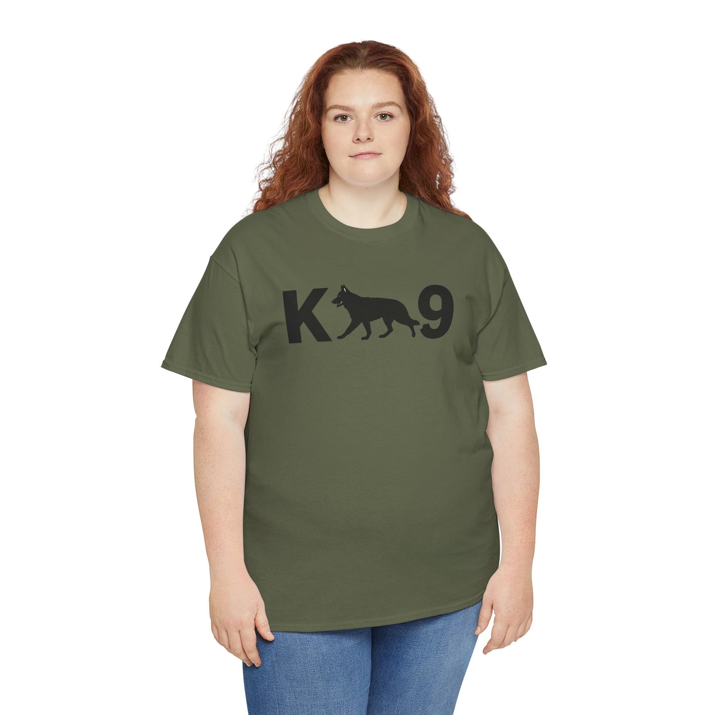 Black German Shepherd K9 Unisex Heavy Cotton Tee - Perfect for Dog Lovers, Pet Owners