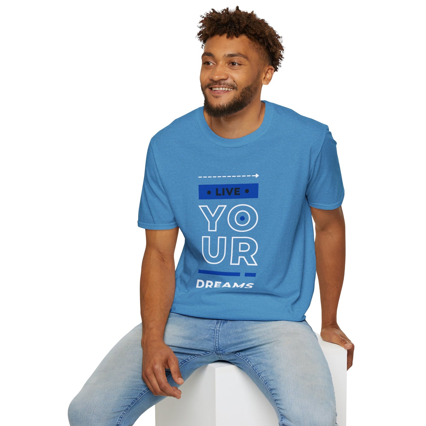 Live Your Dreams Unisex Softstyle T-Shirt, Inspirational Tee, Motivational Gift, Casual Wear, Daily Reminder, Empowerment Top