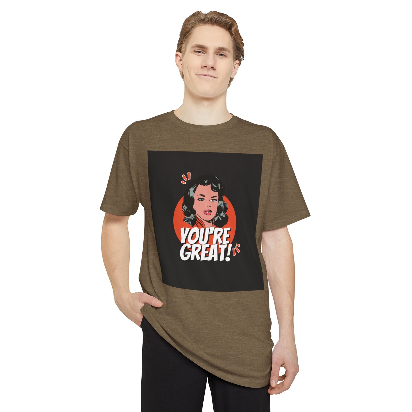 Unisex Long Body Urban Tee - "You're Great!" Graphic Tee, Casual Streetwear, Positive Affirmation Shirt, Gift for Friends, Everyday Style