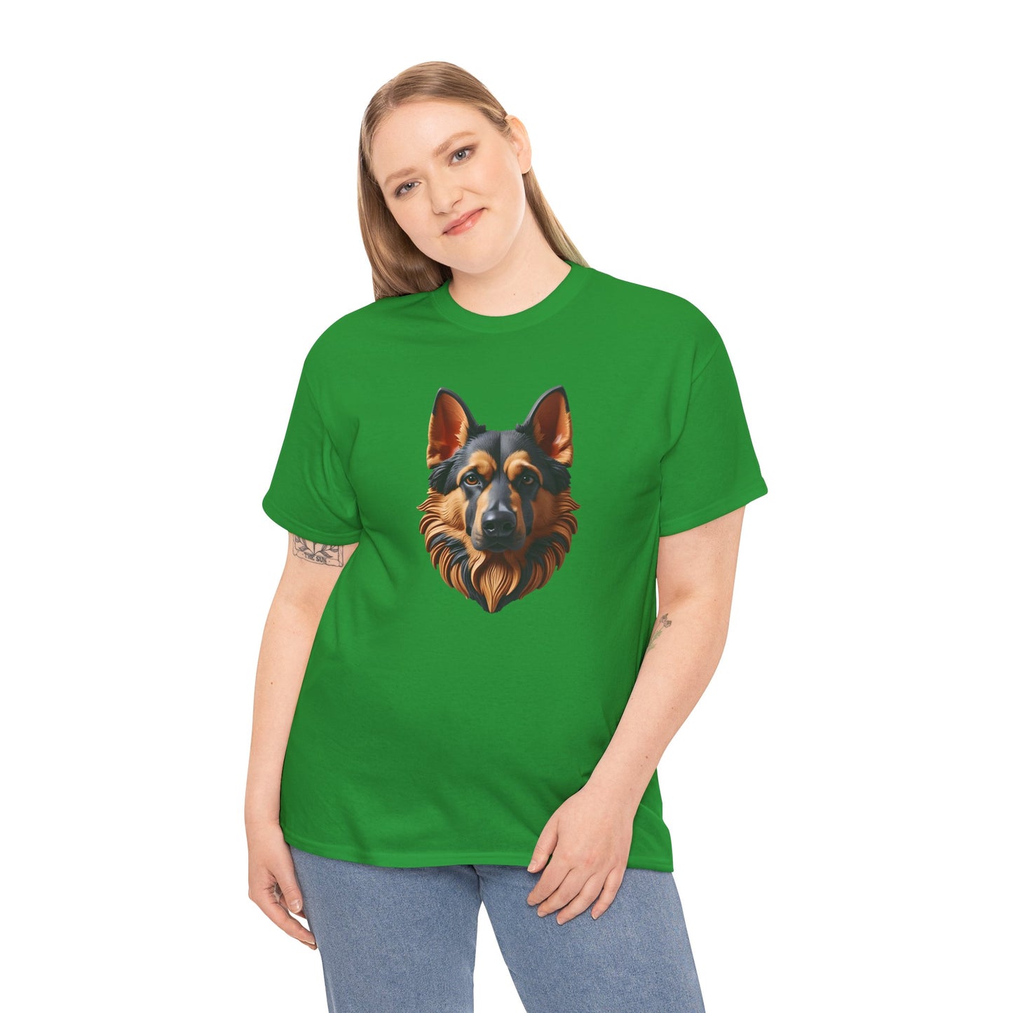 German Shepherd Lover Tee With 3D Design, Unisex Cotton Shirt, Dog T-Shirt, Pet Lovers Gift, Animal Enthusiast Apparel