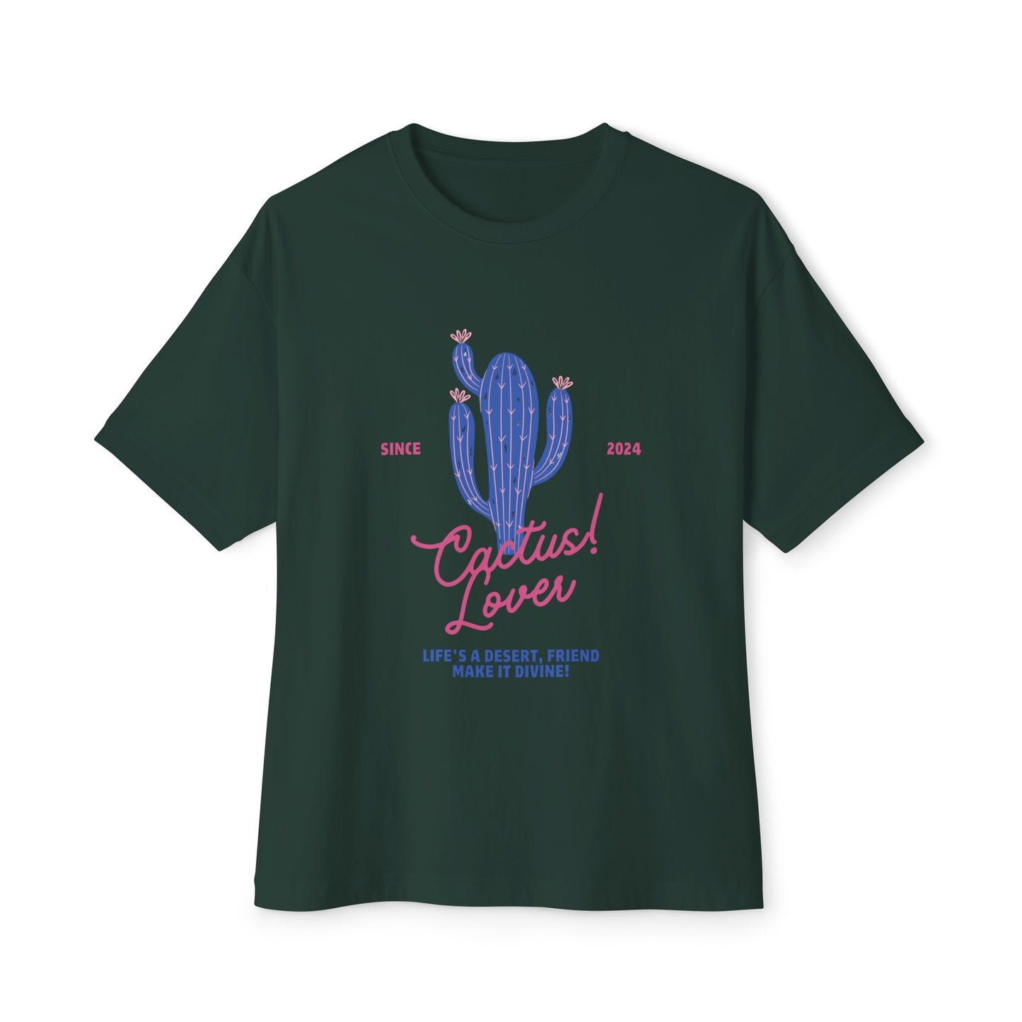 Cactus Lover Boxy Tee - Ideal for Plant Enthusiasts, Casual Wear, Gift for Friends, Summer Fashion, Nature Lovers