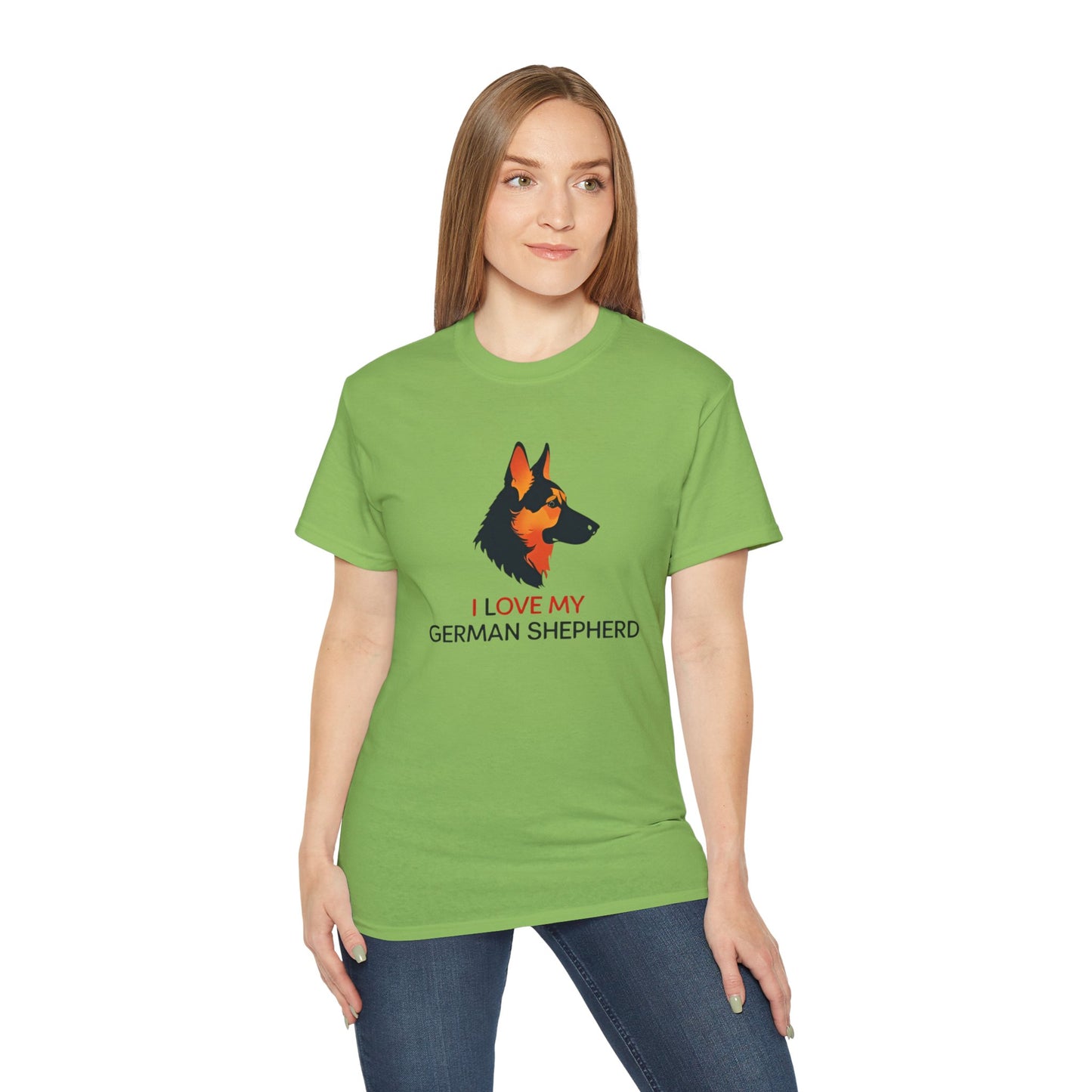 German Shepherd Lovers Unisex Ultra Cotton Tee - "I Love My German Shepherd", Dog Owner Gift, Canine Apparel, Pet Lover T-Shirt
