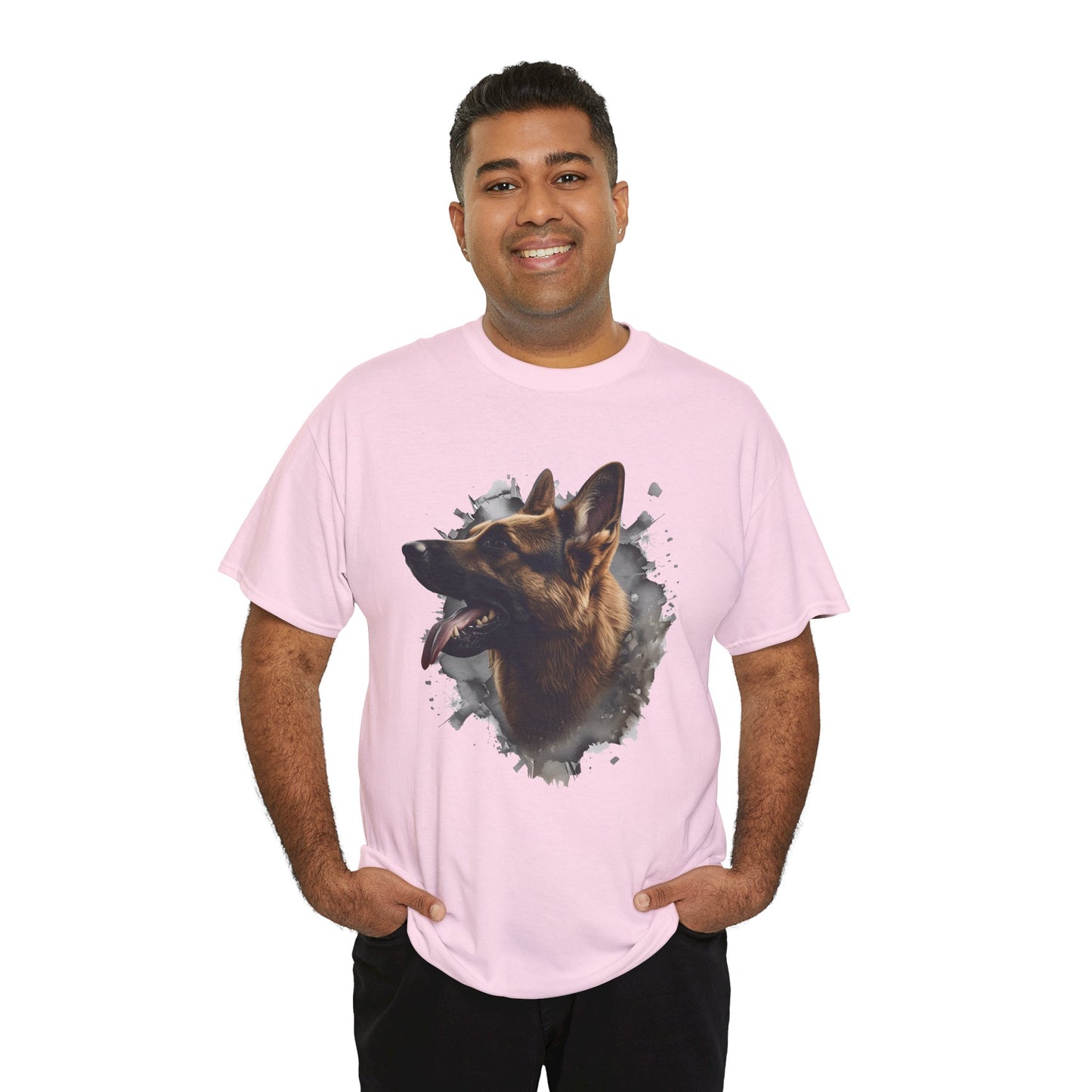 German Shepherd Lover Tee With 3D Design, Unisex Cotton Shirt, Dog T-Shirt, Pet Lovers Gift, Animal Enthusiast Apparel