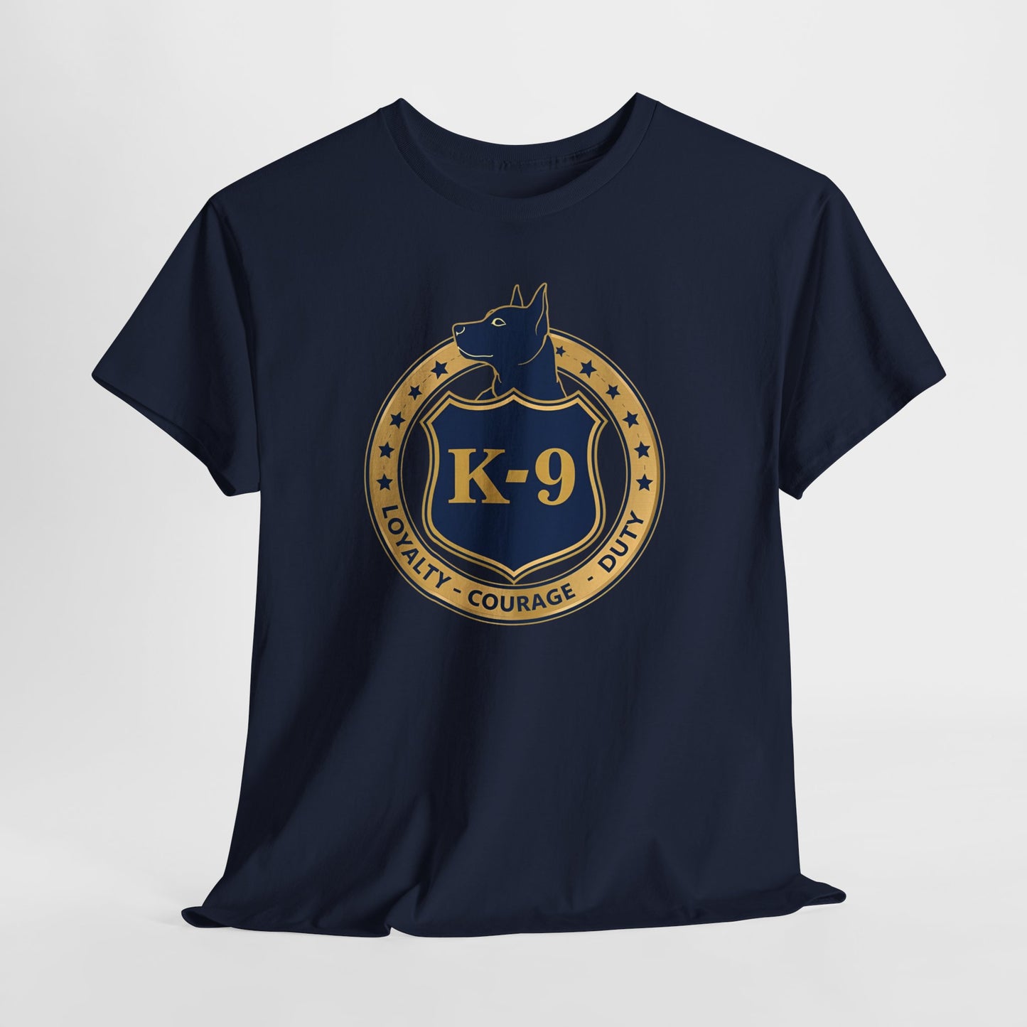 K-9 Police Unisex Heavy Cotton Tee - Loyalty Courage Duty | Dog Lover Gift, Law Enforcement Apparel, Dog Training Shirt