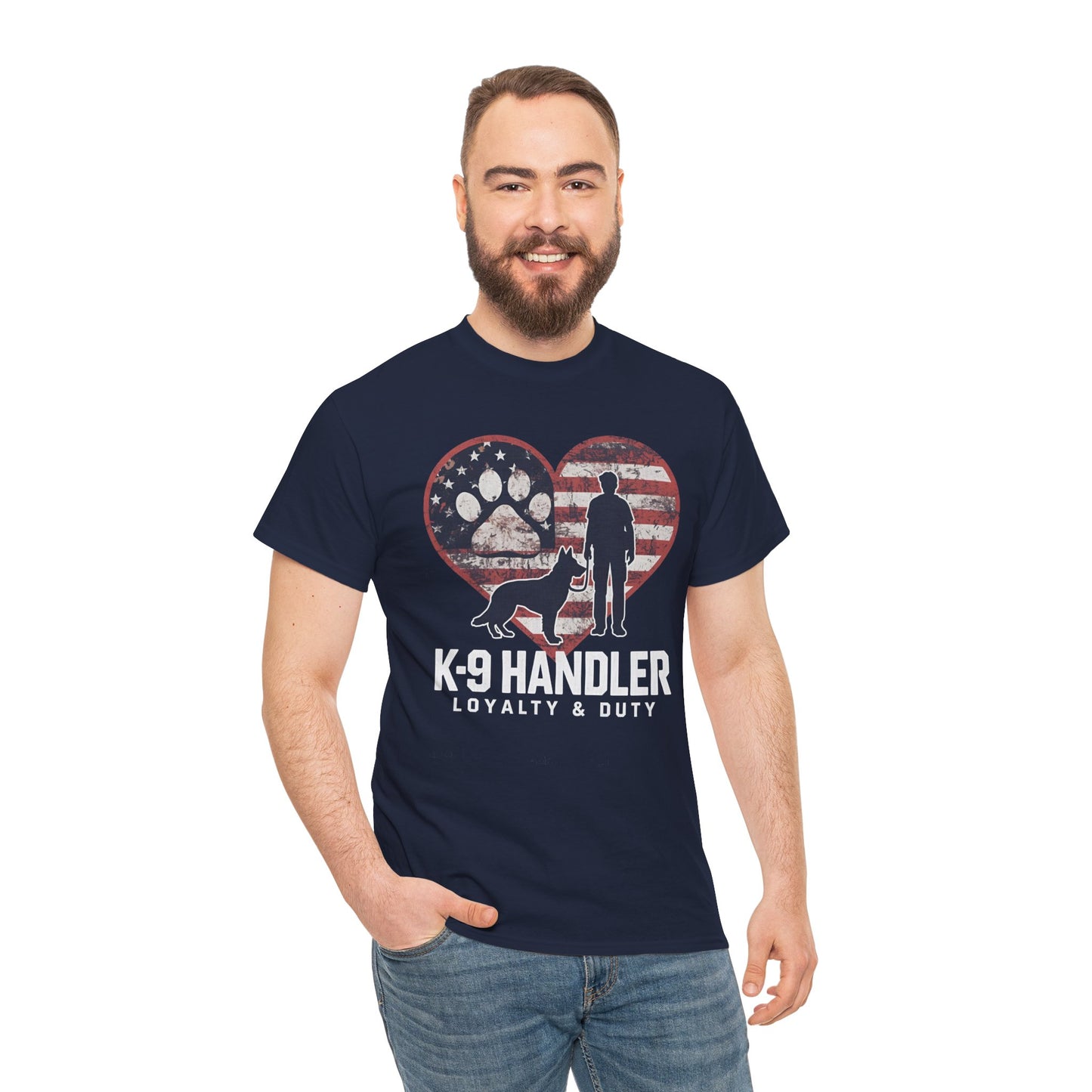 K-9 Handler Heart Tee | Loyalty & Duty T-Shirt | Dog Lover Gift, Police Support Shirt