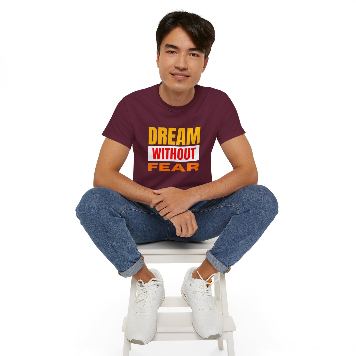 Inspirational Tee - "Dream Without Fear", Motivational Shirt, Gift for Dreamers, Casual Wear, Encouraging Apparel, Unisex Fashion