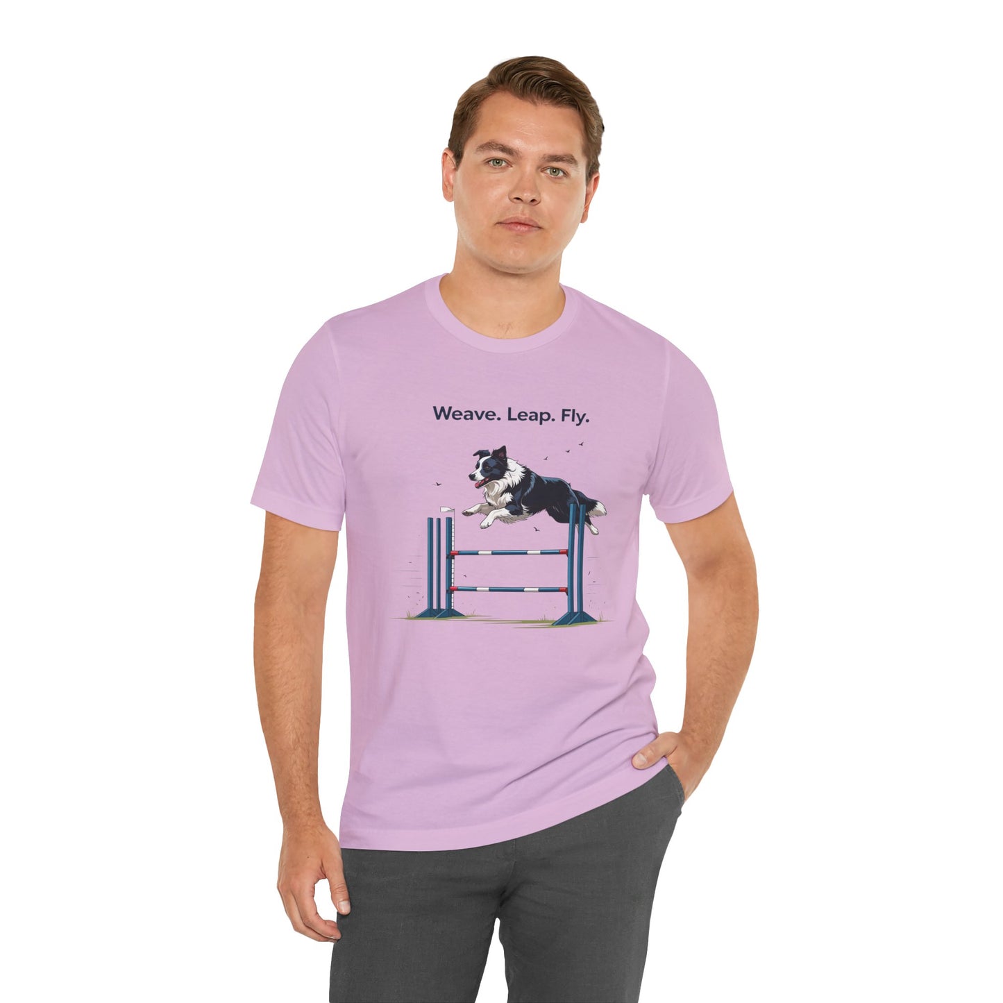 Dog Agility Spirit T-Shirt, Weave Leap Fly Tee, Gifts for Dog Lovers, Pet Enthusiasts, Animal Lovers T-Shirt, Casual Wear, Dog Show Gear