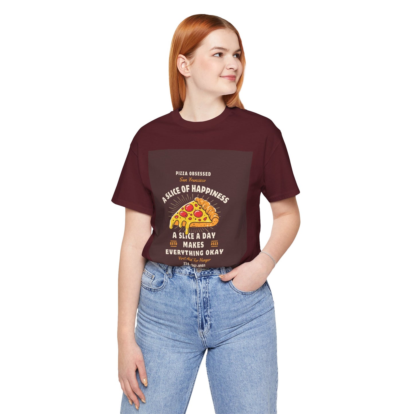 Pizza Lover's Happiness Tee, Fun Unisex T-Shirt, Casual Wear, Gift for Foodies, Pizza Party Attire, Comfortable Daily Shirt