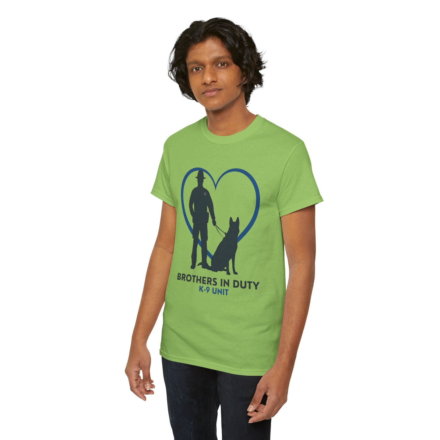 Heartfelt K-9 Unit Tee - Brothers In Duty | Police Officer Gift, Dog Lover Shirt, Law Enforcement Apparel