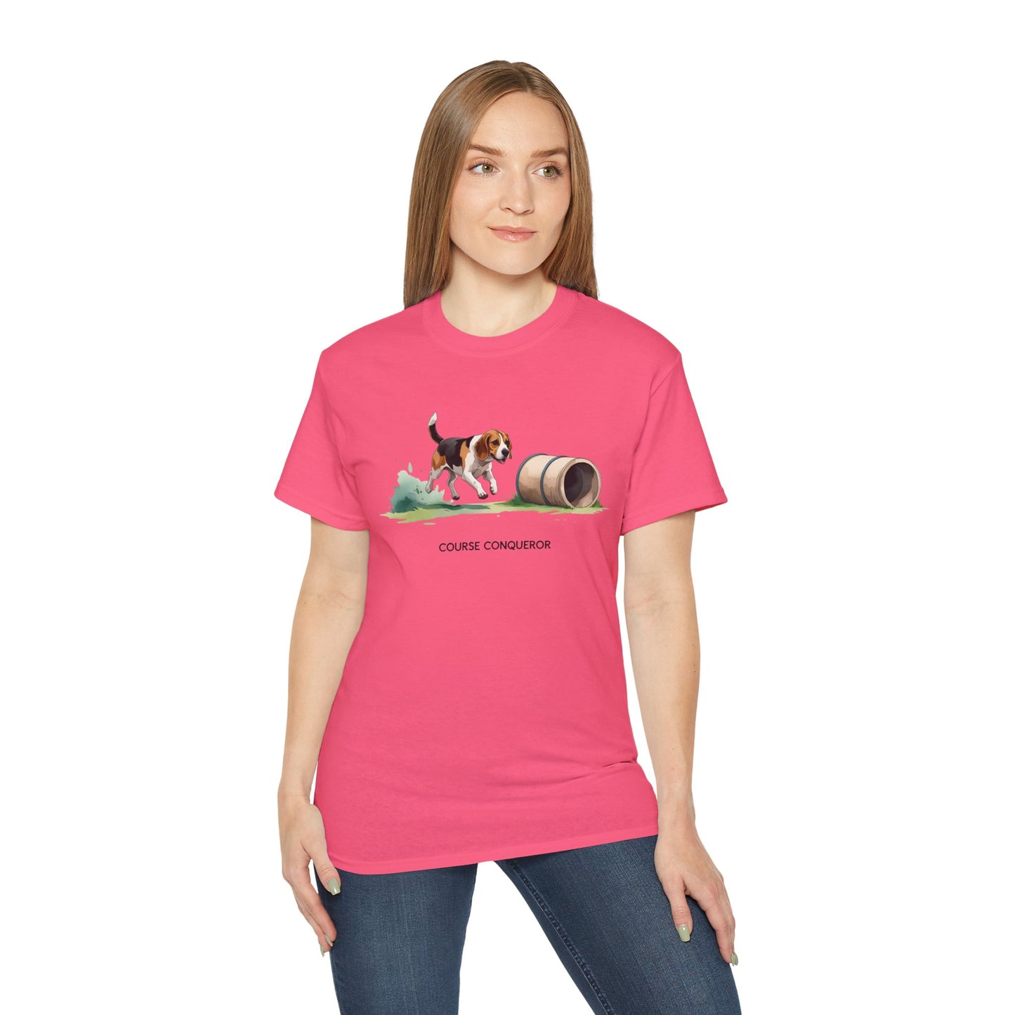 Dog Agility Tee - Course Conqueror | Beagle Graphic T-Shirt, Pet Enthusiast Gift, Animal Lover Apparel, Wearable Art for Dog Lovers