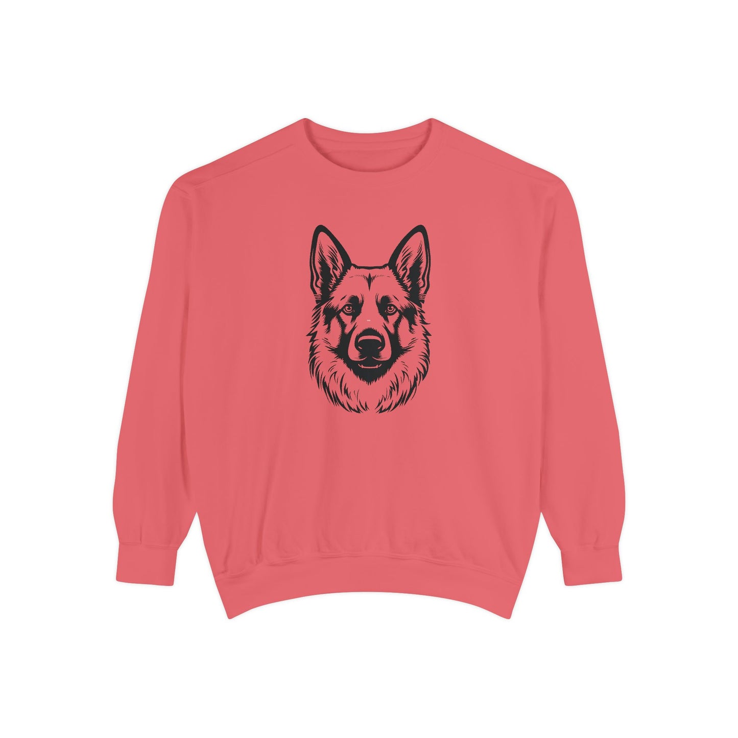Unisex Dog Lover Sweatshirt With a Close Up Graphic of Black and Transparent German Shepherd