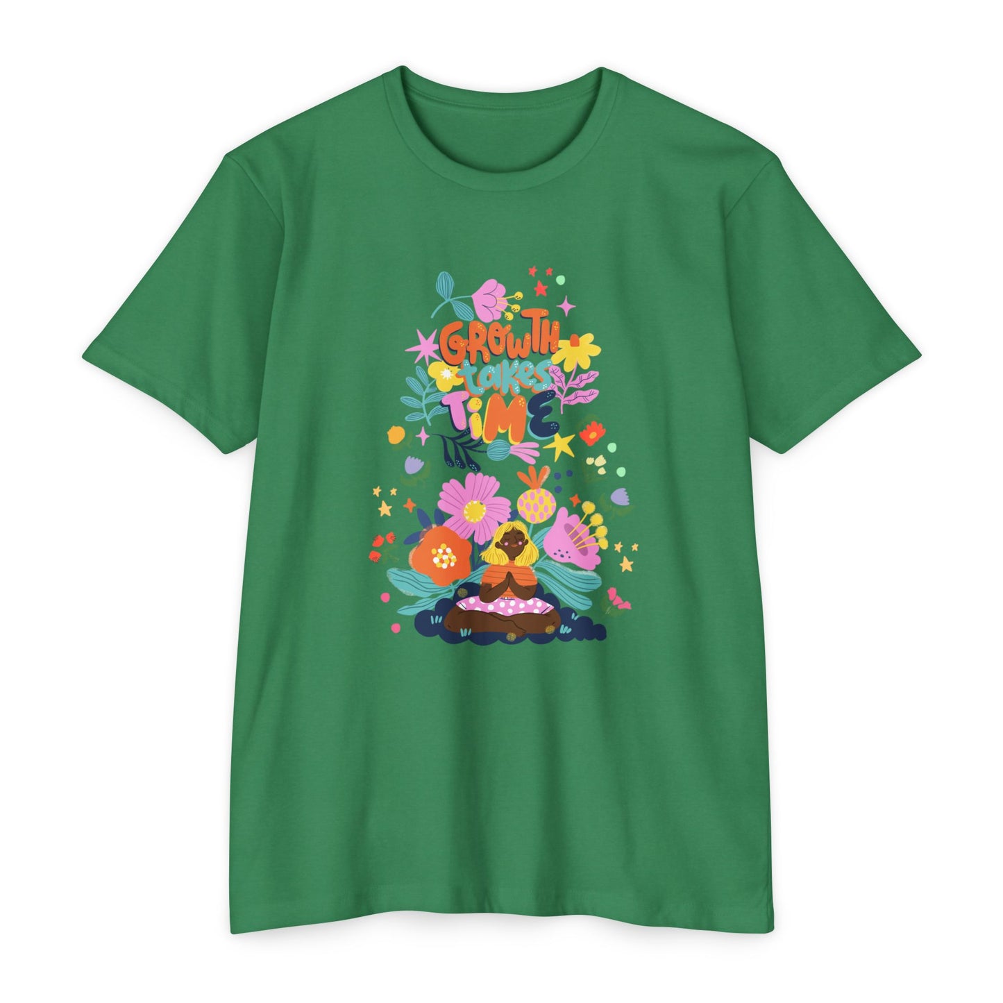 Growth Takes Time Floral Unisex T-Shirt, Spring Tee, Inspirational T-Shirt, Casual Wear, Unique Gift Idea
