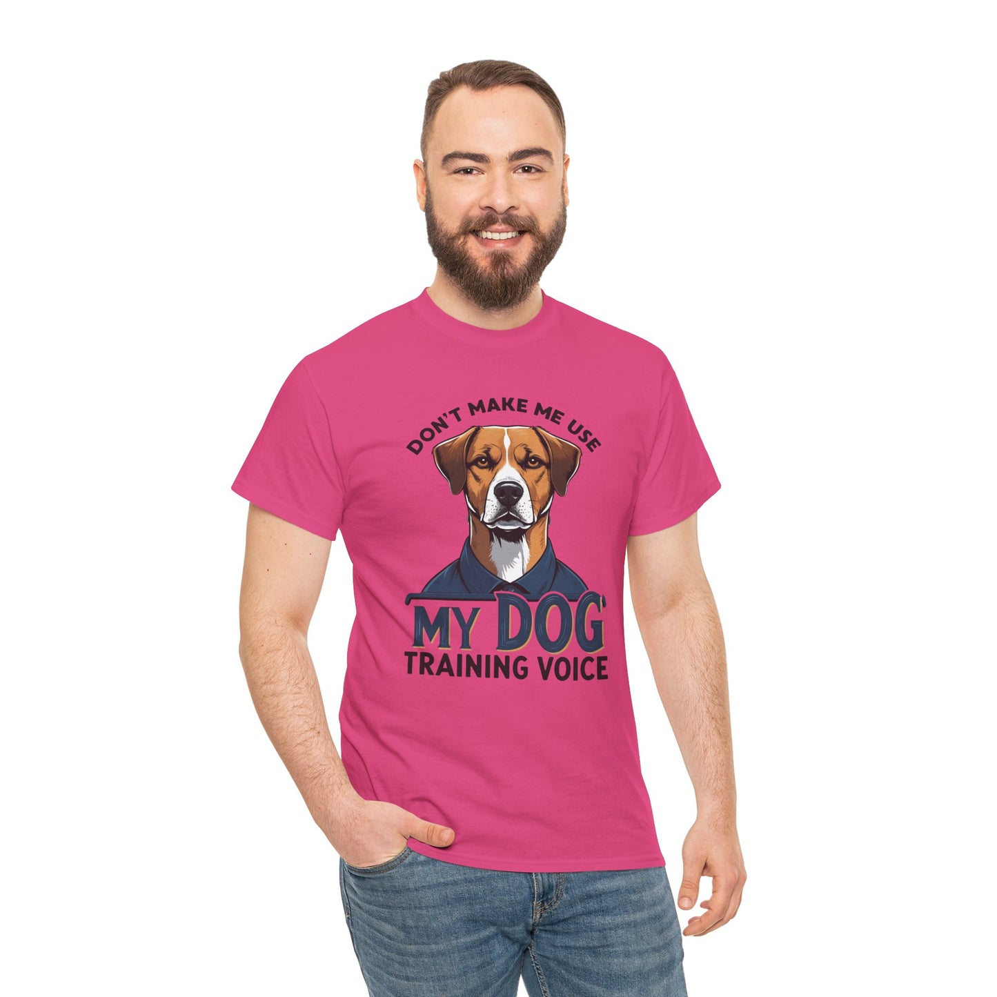 Dog Training T-Shirt - Don't Make Me Use My Dog Training Voice | Perfect Gift for Dog Owners, Casual Wear, Funny Dog Humor Shirt, Pet Training Apparel