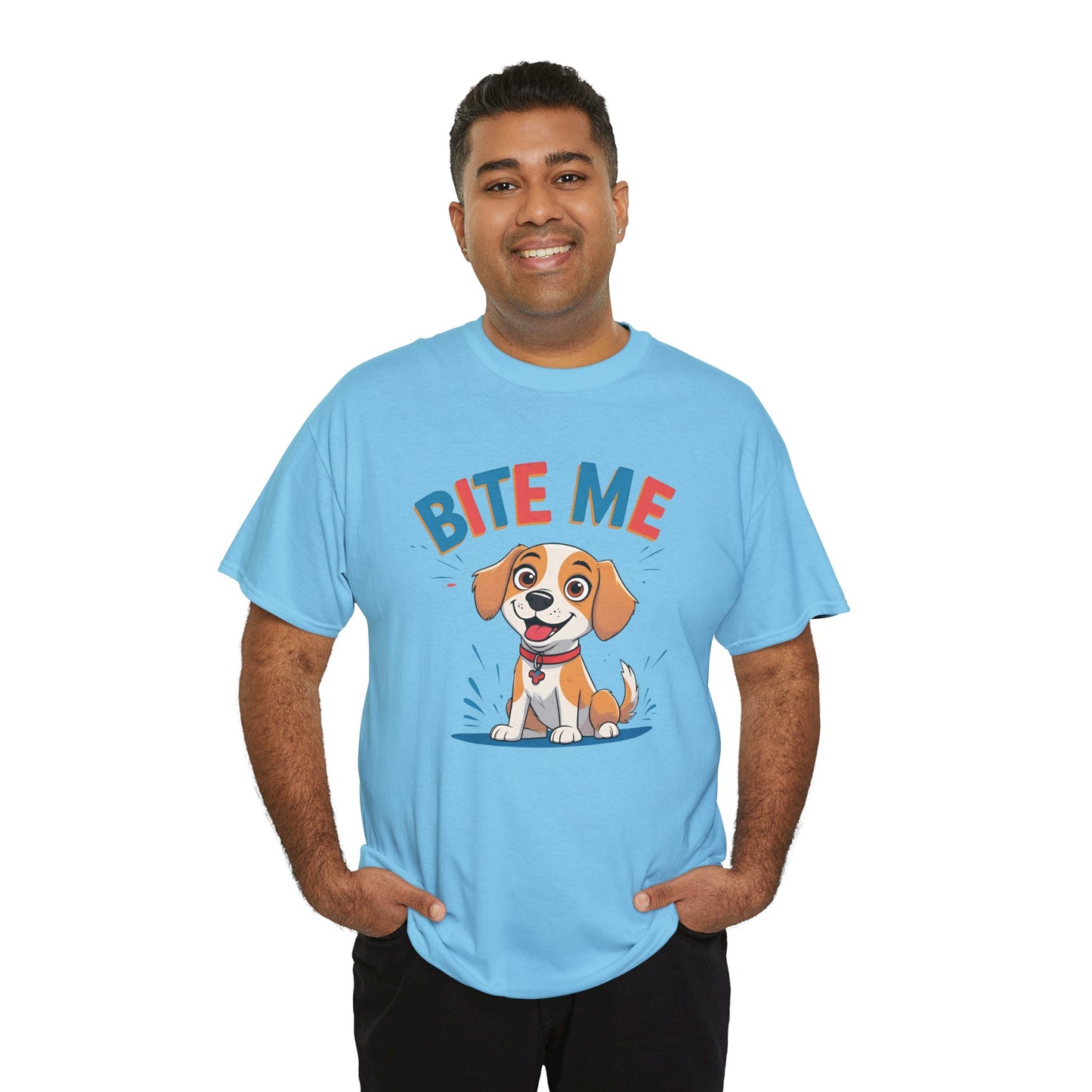Playful Dog Lover Tee, Bite Me Unisex Cotton T-Shirt for Dog Trainers, Funny Gift for Dog Lovers, Cute Dog Apparel