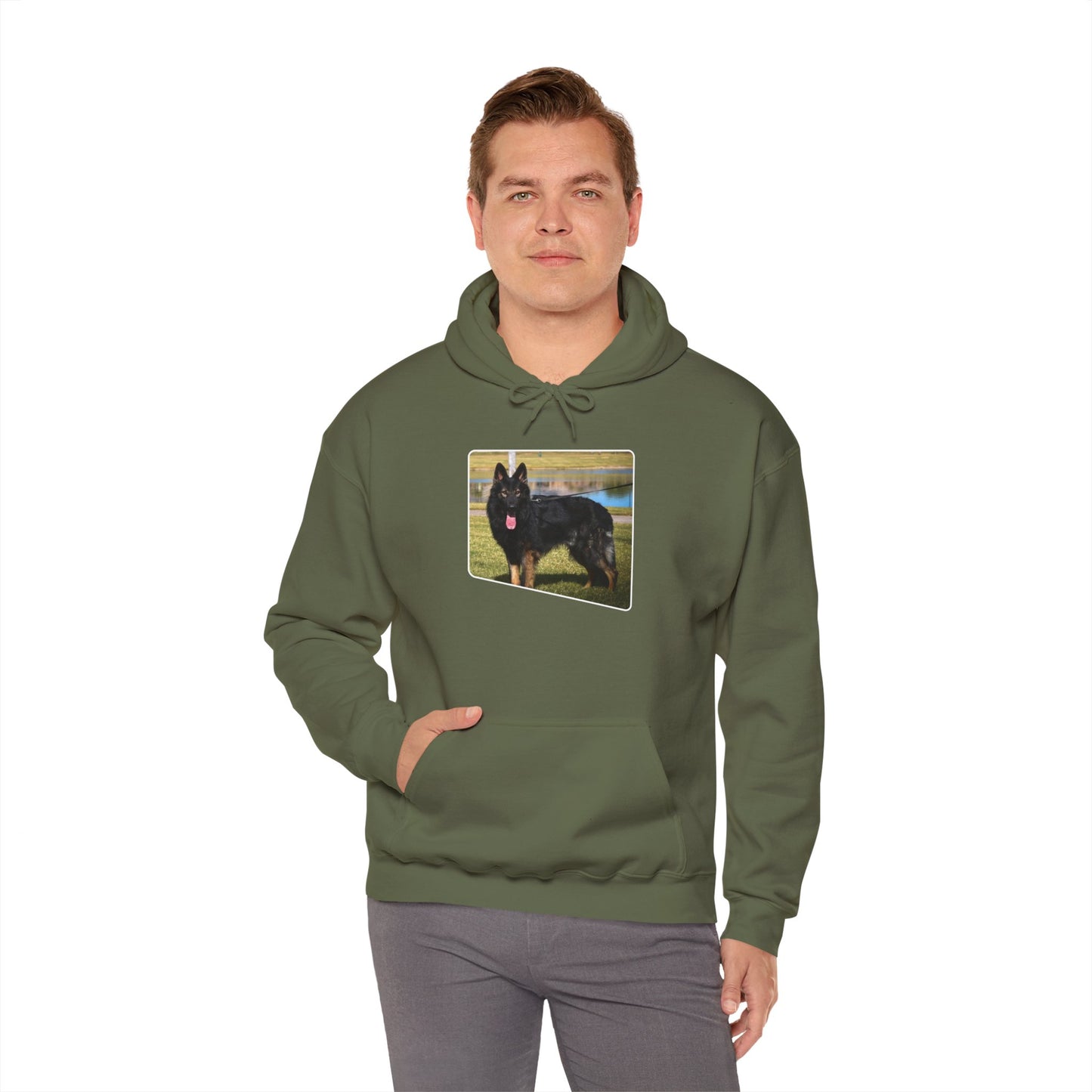 Unisex Dog Lover Hoodie With an Old Fashioned Working Line German Shepherd