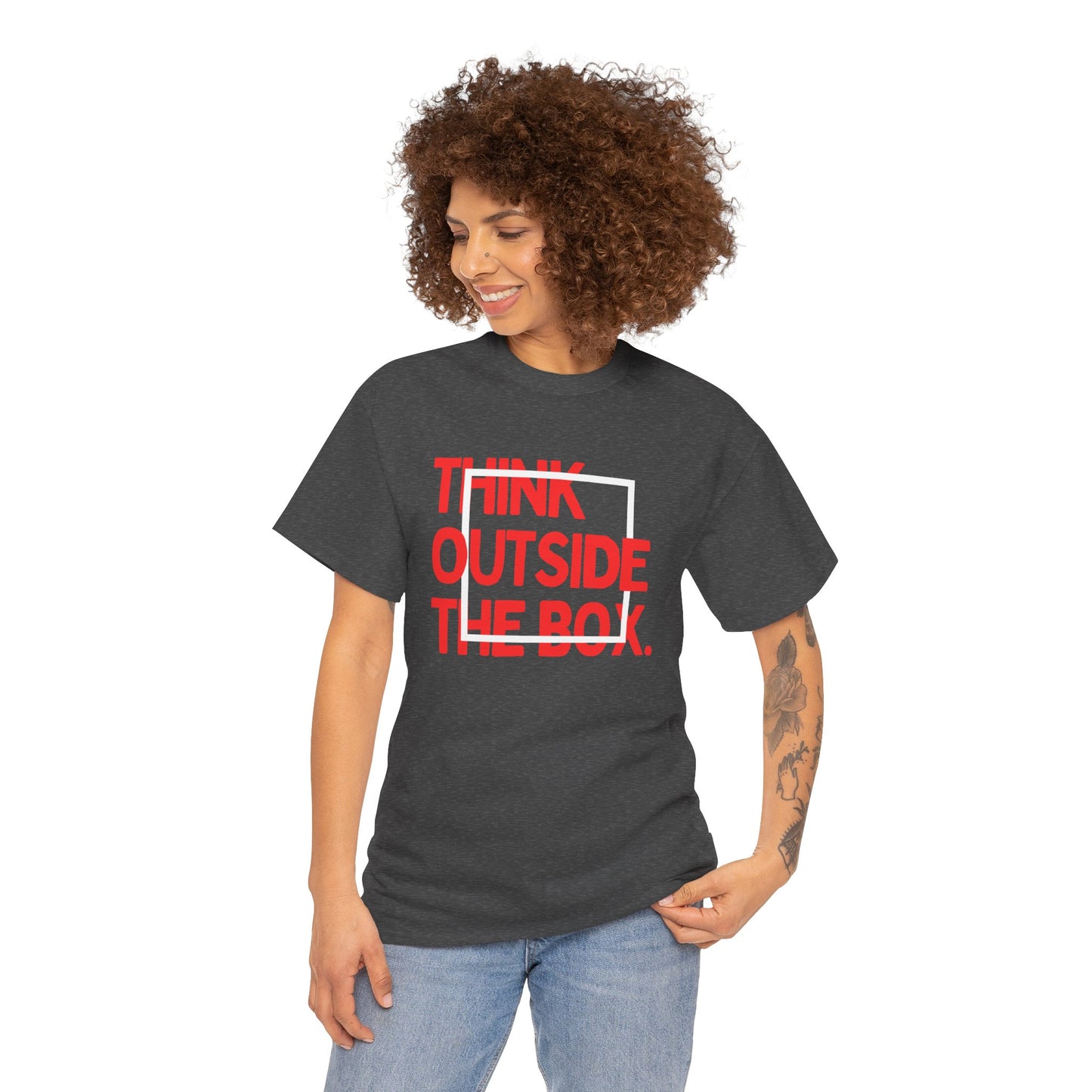 Creative Thinking Unisex Cotton Tee - Thin Out of Box, Inspirational Shirt, Motivational Gifts, Trendy Top for All Occasions, Perfect for Dreamers