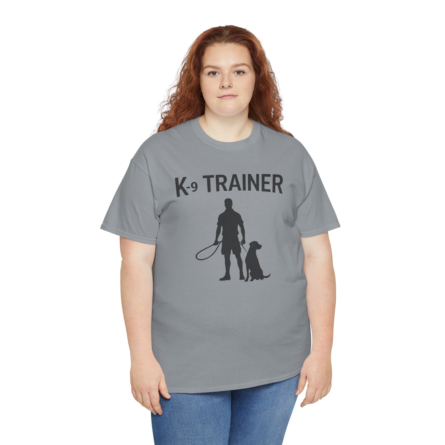 K-9 Trainer Heavy Cotton T-Shirt, Dog Owner Gift, Police Dog Shirt, Animal Enthusiast Apparel, Casual Style Tee