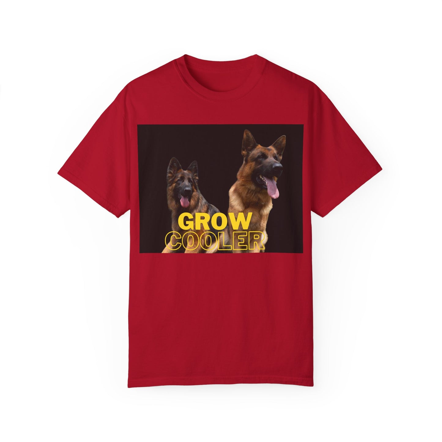 Unisex Dog Lover T-Shirt With Two German Shepherds and Caption Grow Cooler