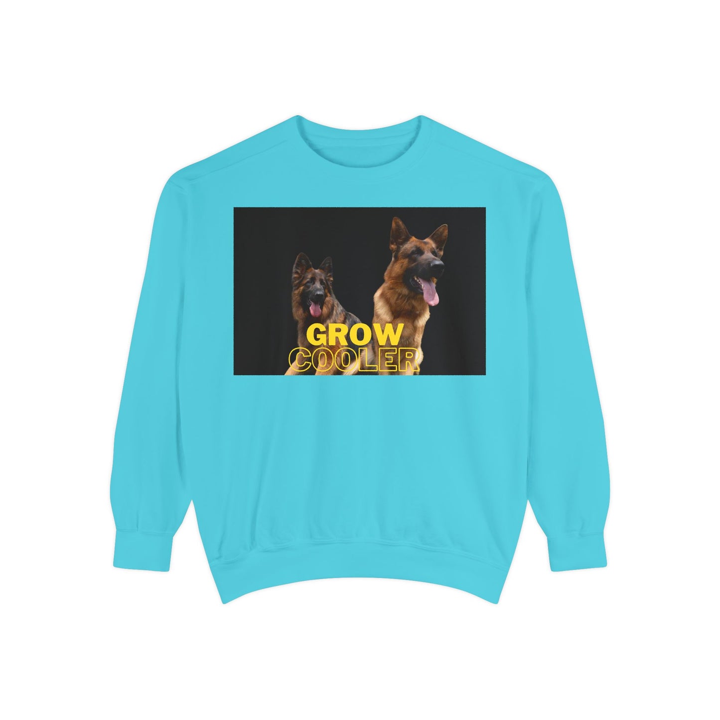 Unisex Dog Lover Sweatshirt With Two German Shepherds and Caption Grow Cooler