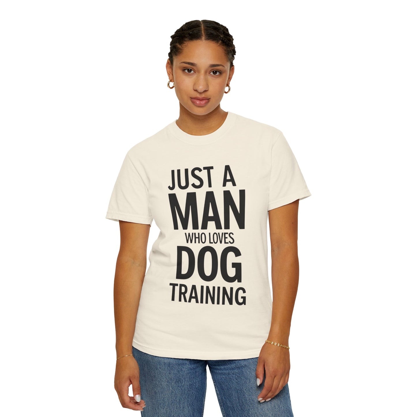 Dog Training Enthusiast T-Shirt - Just a Man Who Loves Dog Training, Pet Lover Gift, Casual Comfort Wear, Dog Owner Apparel, Gift for Dog Lovers