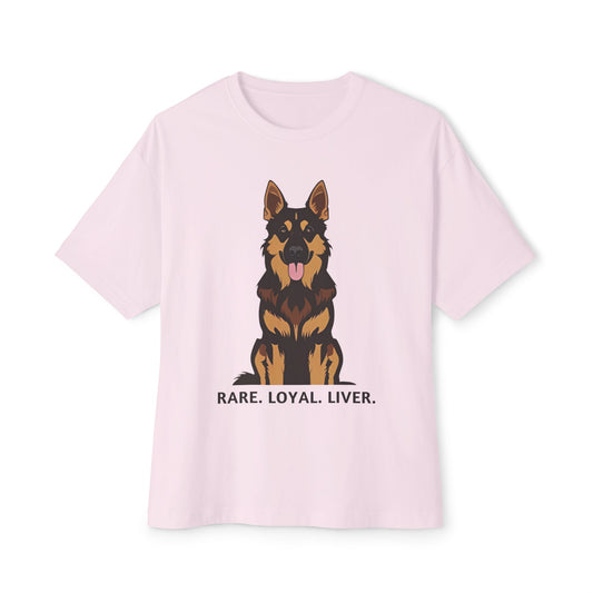 Liver German Shepherd Lover's Boxy Tee - Rare, Loyal, Liver | Pet Lover Gift, Dog Shirt, Animal Lover Style, Unisex T-Shirt, Casual Wear