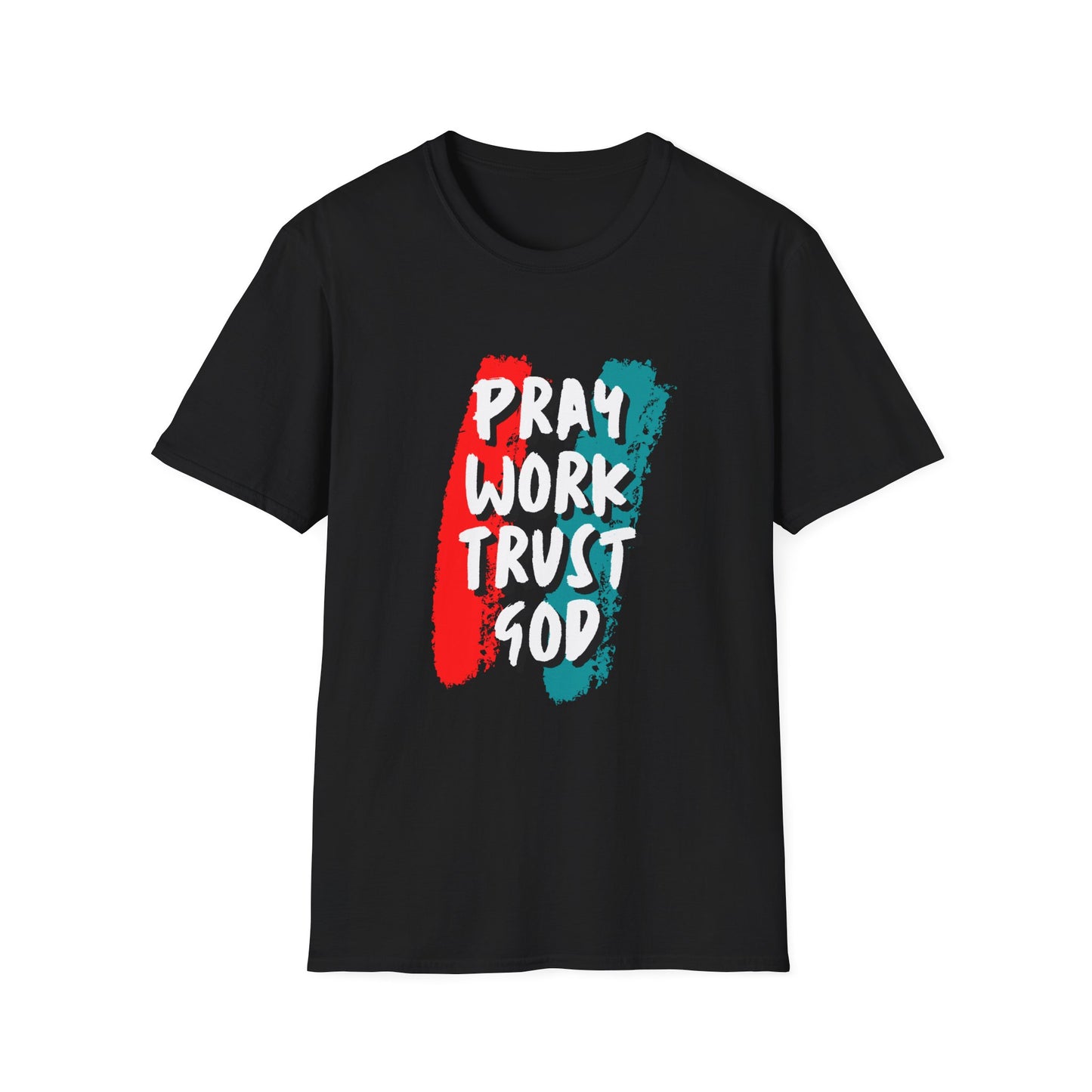 Inspiration Unisex T-Shirt - Pray, Work, Trust God, Motivational Tee, Faith-Based Apparel, Casual Wear, Gift for Believers, Christian Clothing