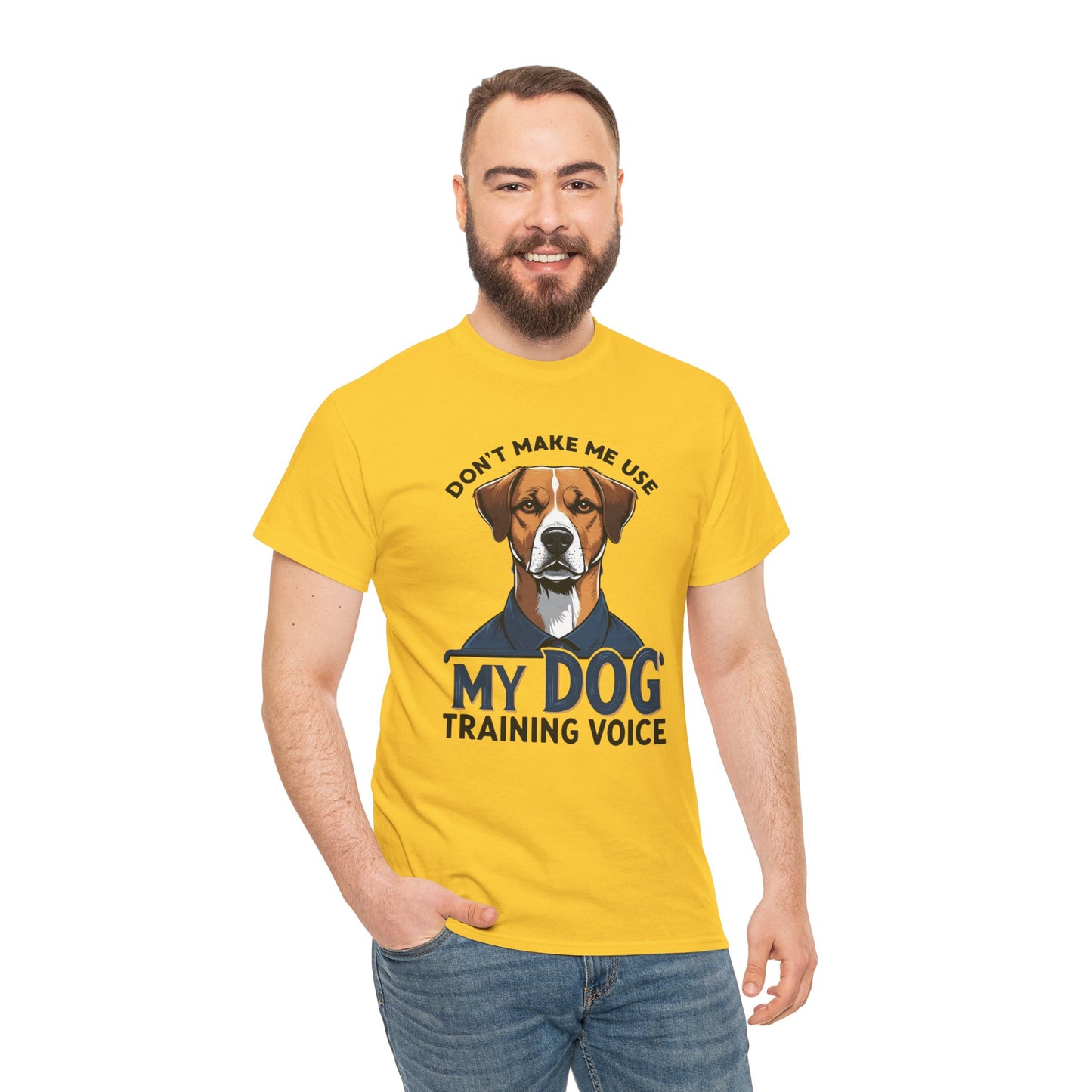 Dog Training T-Shirt - Don't Make Me Use My Dog Training Voice | Perfect Gift for Dog Owners, Casual Wear, Funny Dog Humor Shirt, Pet Training Apparel