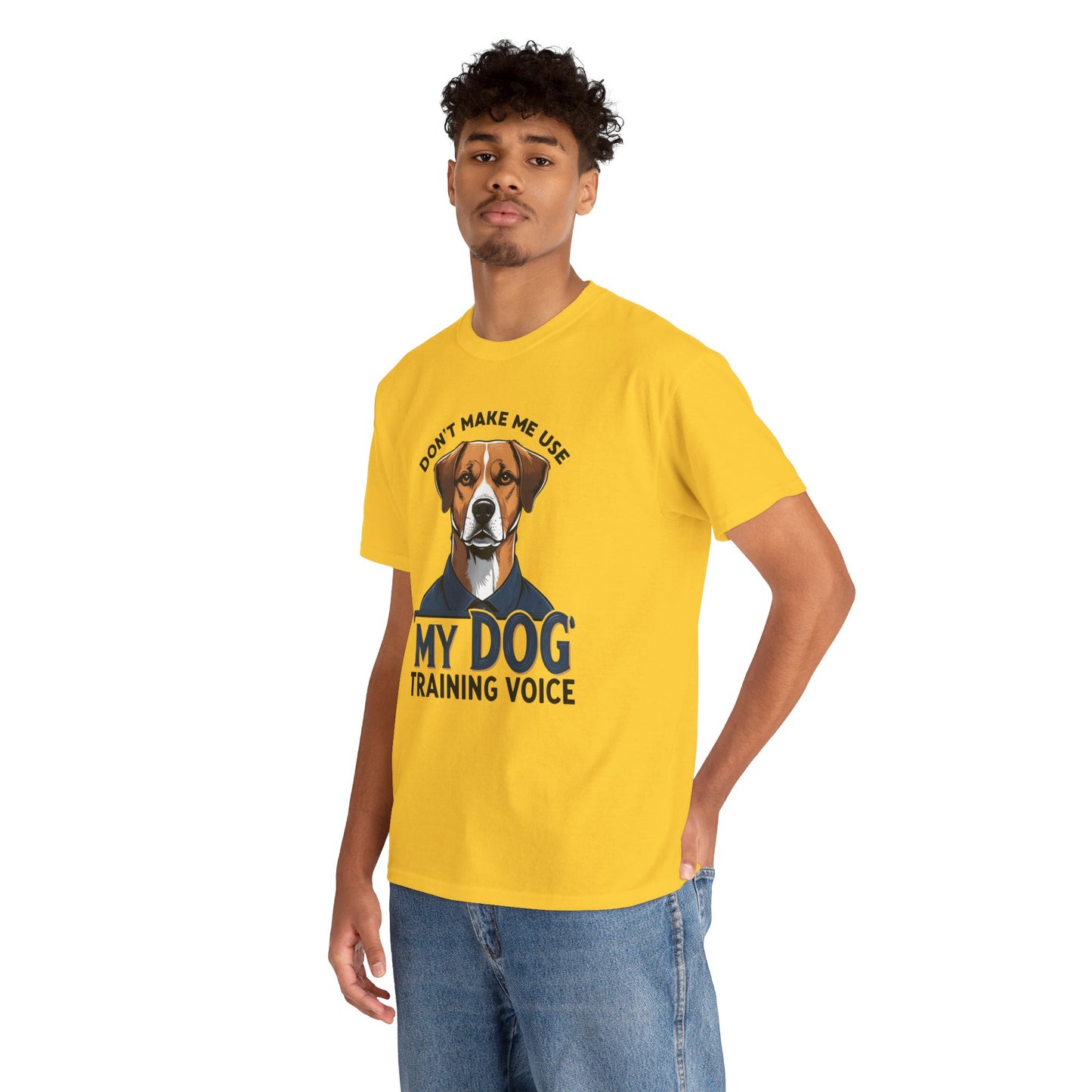 Dog Training T-Shirt - Don't Make Me Use My Dog Training Voice | Perfect Gift for Dog Owners, Casual Wear, Funny Dog Humor Shirt, Pet Training Apparel