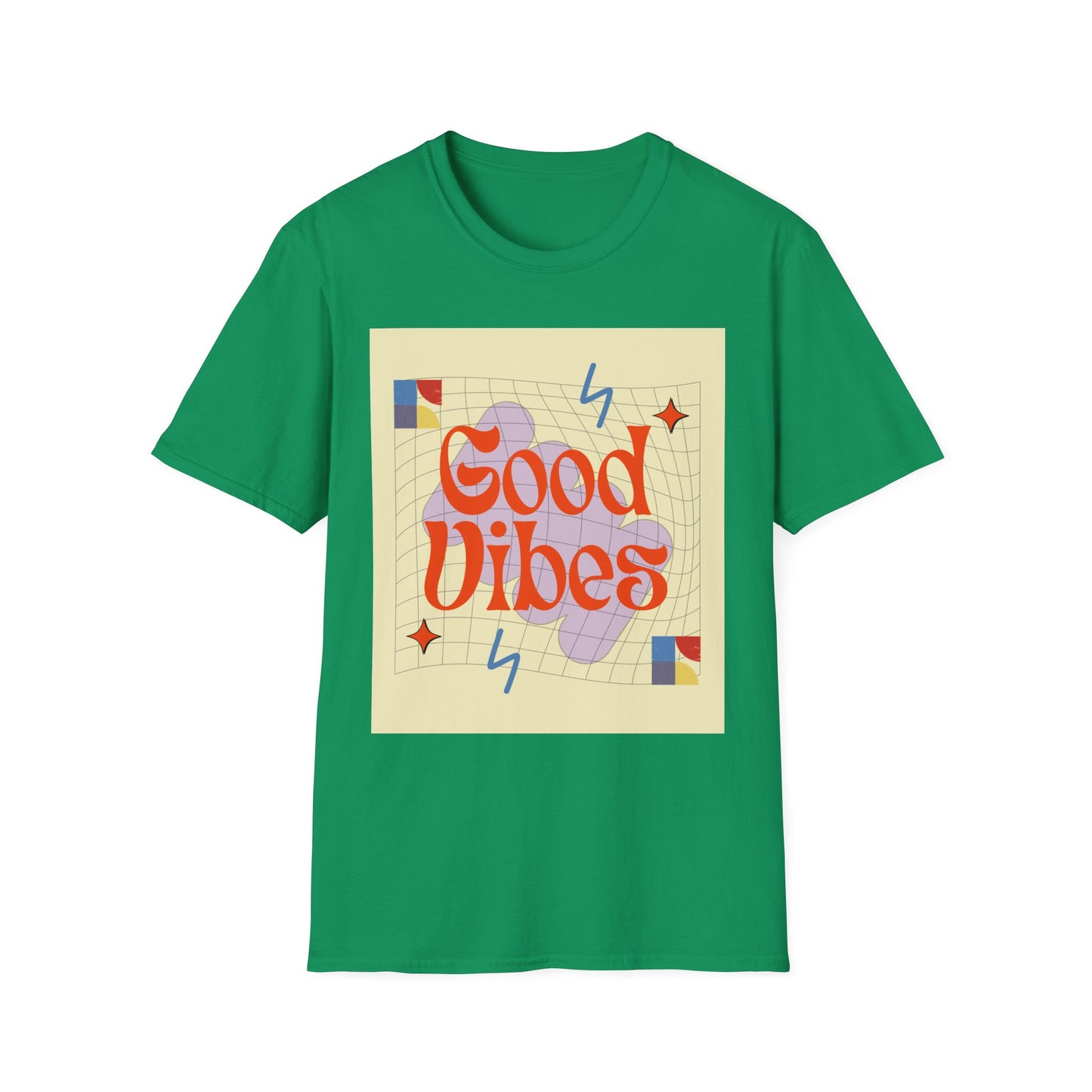 Good Vibes Unisex Softstyle T-Shirt, Relaxed Fit Tee, Casual Wear, Gift Idea, Positive Quotes, Everyday Comfort, Summer Fashion