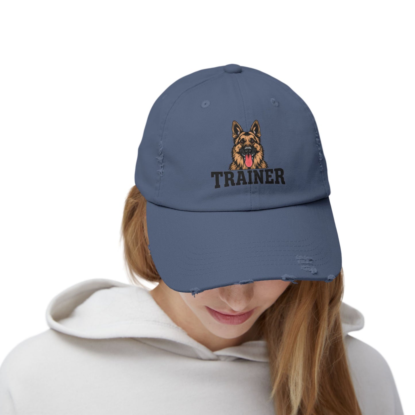 Unisex German Shepherd Trainer Cap, Distressed Hat for Dog Lovers, Perfect Gift for Trainers