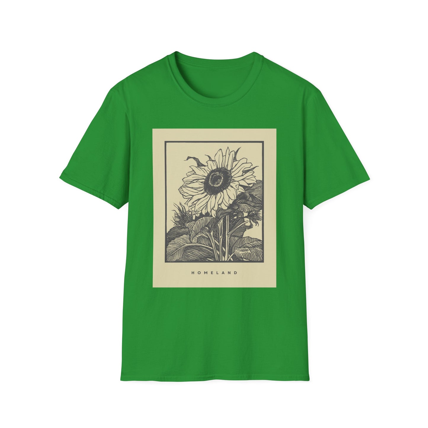 Vintage Sunflower Unisex T-Shirt, Softstyle Tee, Casual Wear, Nature Lover Gift, Summer Fashion, Homelands Design