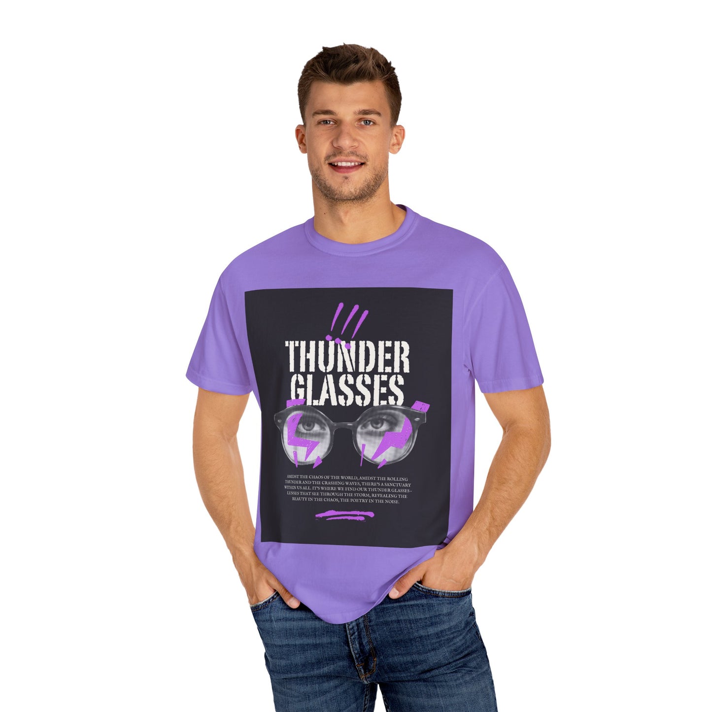 Thunder Glasses Unisex T-Shirt | Retro Graphic Tee for Music Lovers, Gift for Birthdays, Festivals, Unisex Style, Casual Wear