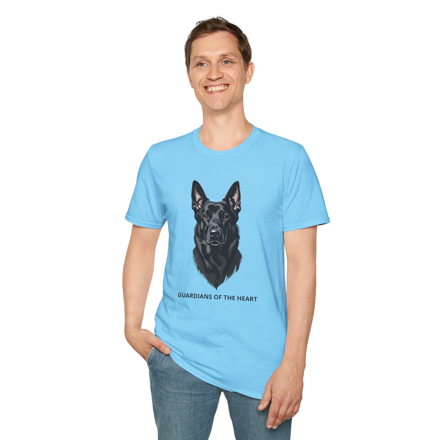 Guardians of the Heart Black German Shepherd T-Shirt, Dog Lover Shirt, Pet Memorial Tee, Unisex Animal T-Shirt, Gift for Dog Owners