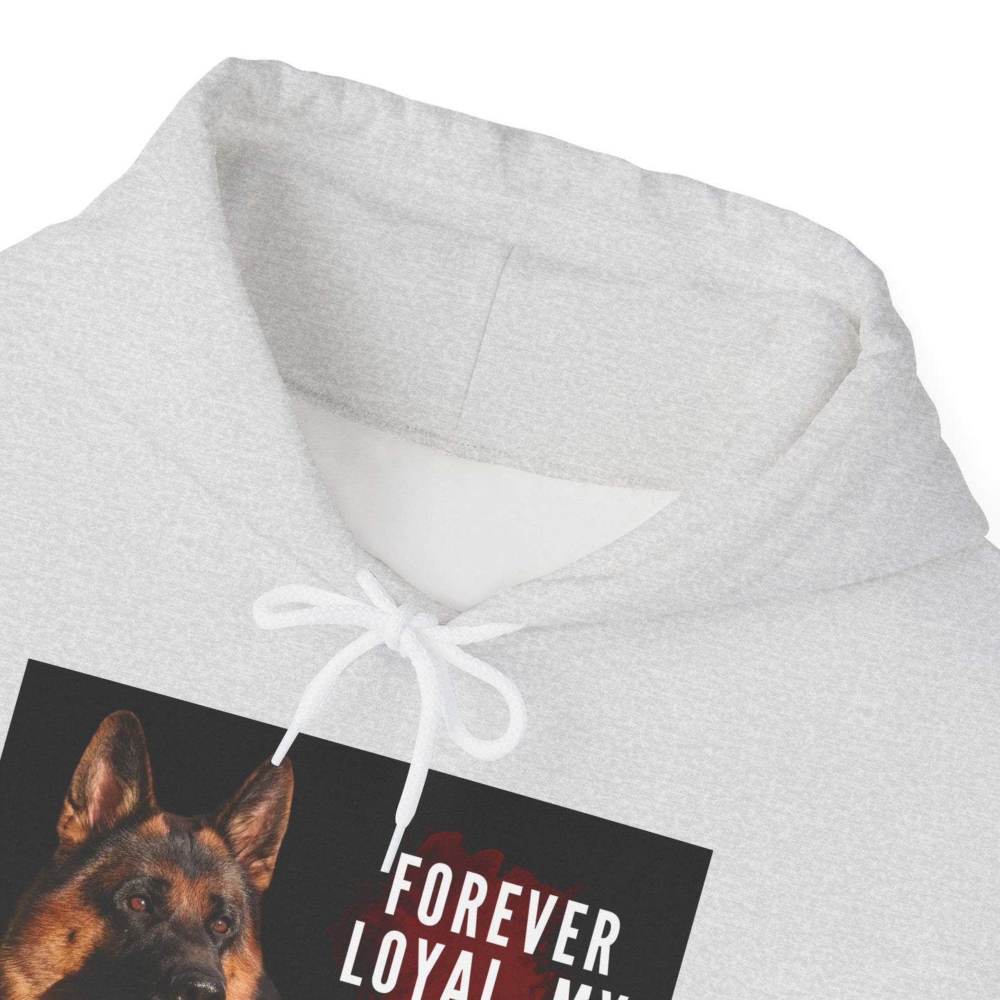 Unisex Dog Lover Hoodie With a German Shepherd and Caption Forever Loyal