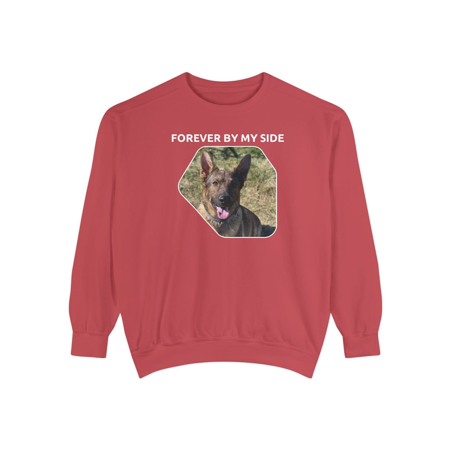 Unisex Dog Lover Sweatshirt With a Sable German Shepherd and Caption Forever By My Side