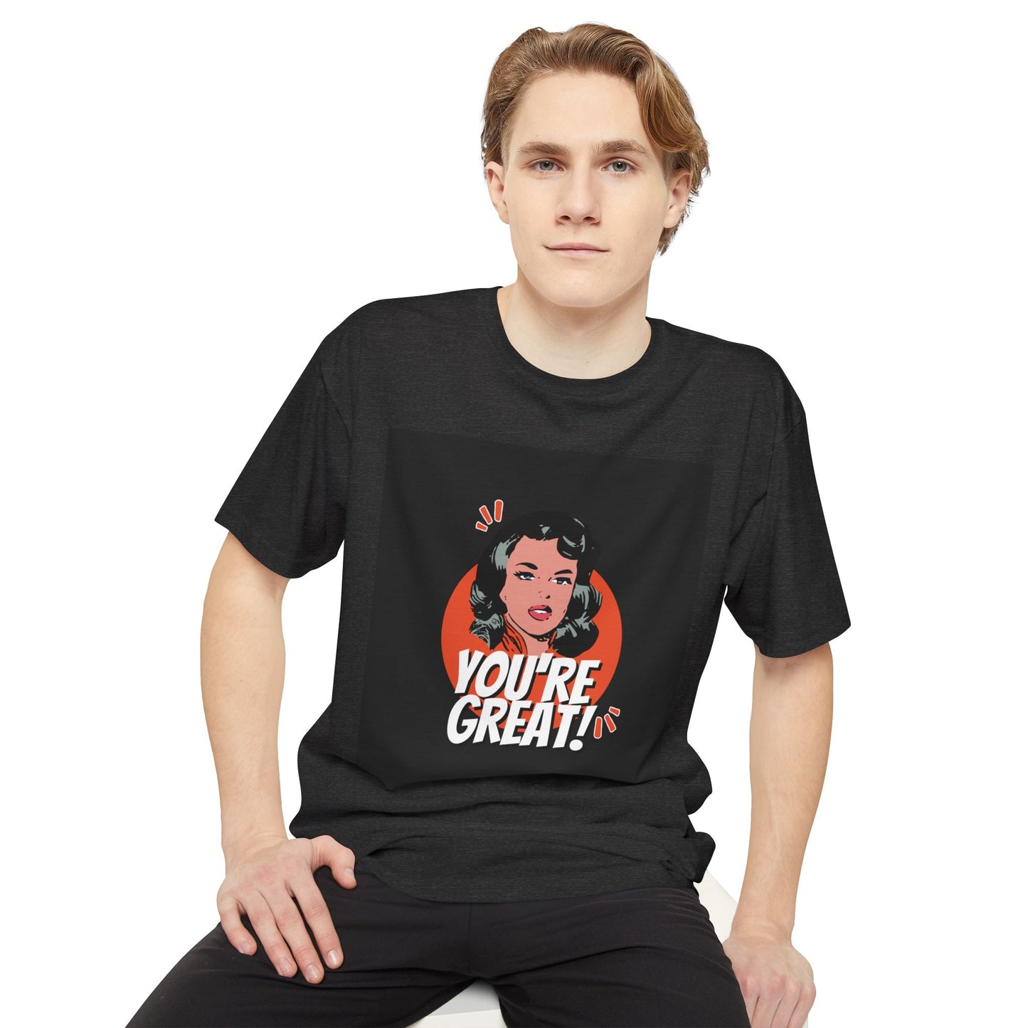 Unisex Long Body Urban Tee - "You're Great!" Graphic Tee, Casual Streetwear, Positive Affirmation Shirt, Gift for Friends, Everyday Style