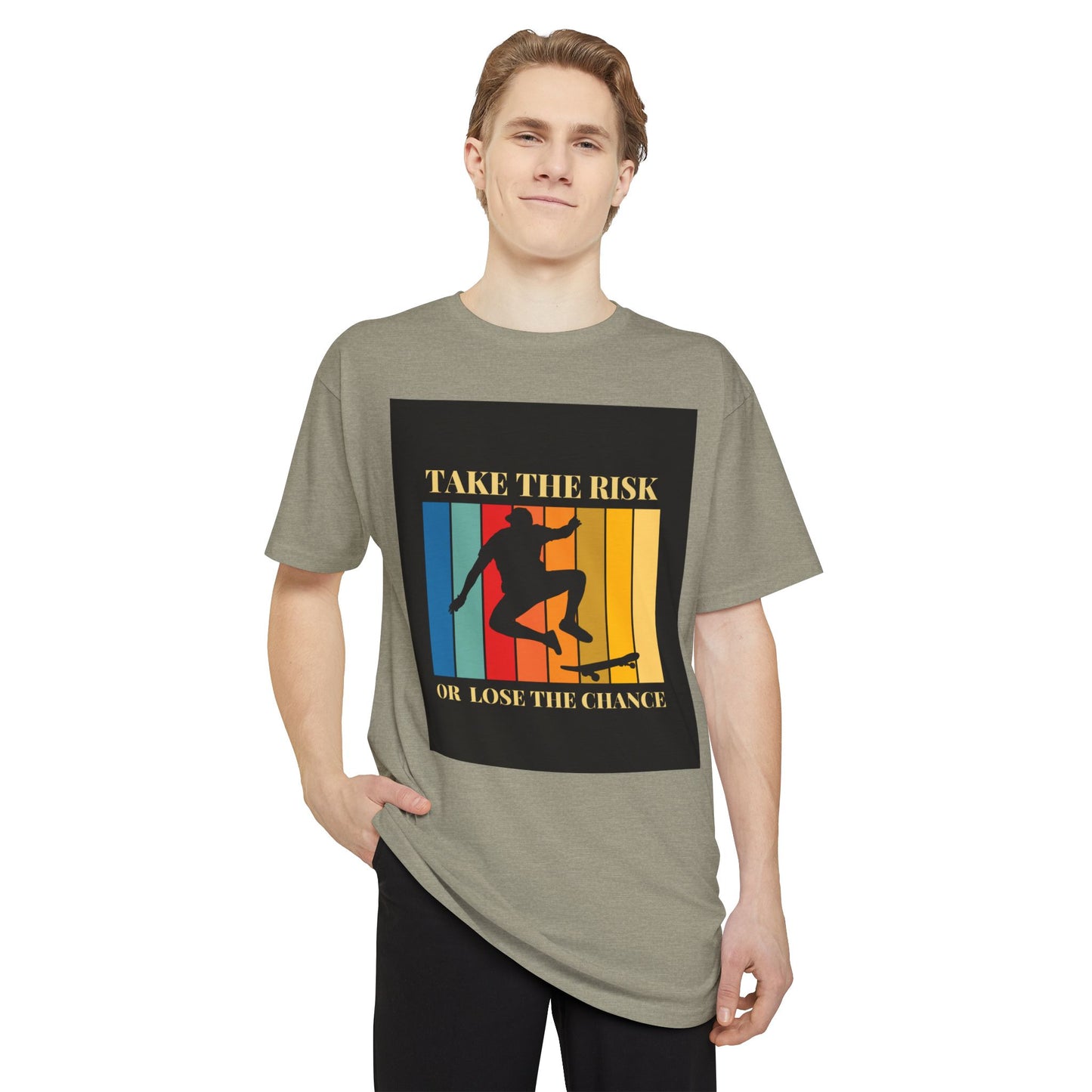 Take the Risk Urban Tee - Inspirational Skate T-Shirt, Street Style Shirt, Unisex Graphic Tee, Gift for Skaters, Casual Everyday Wear